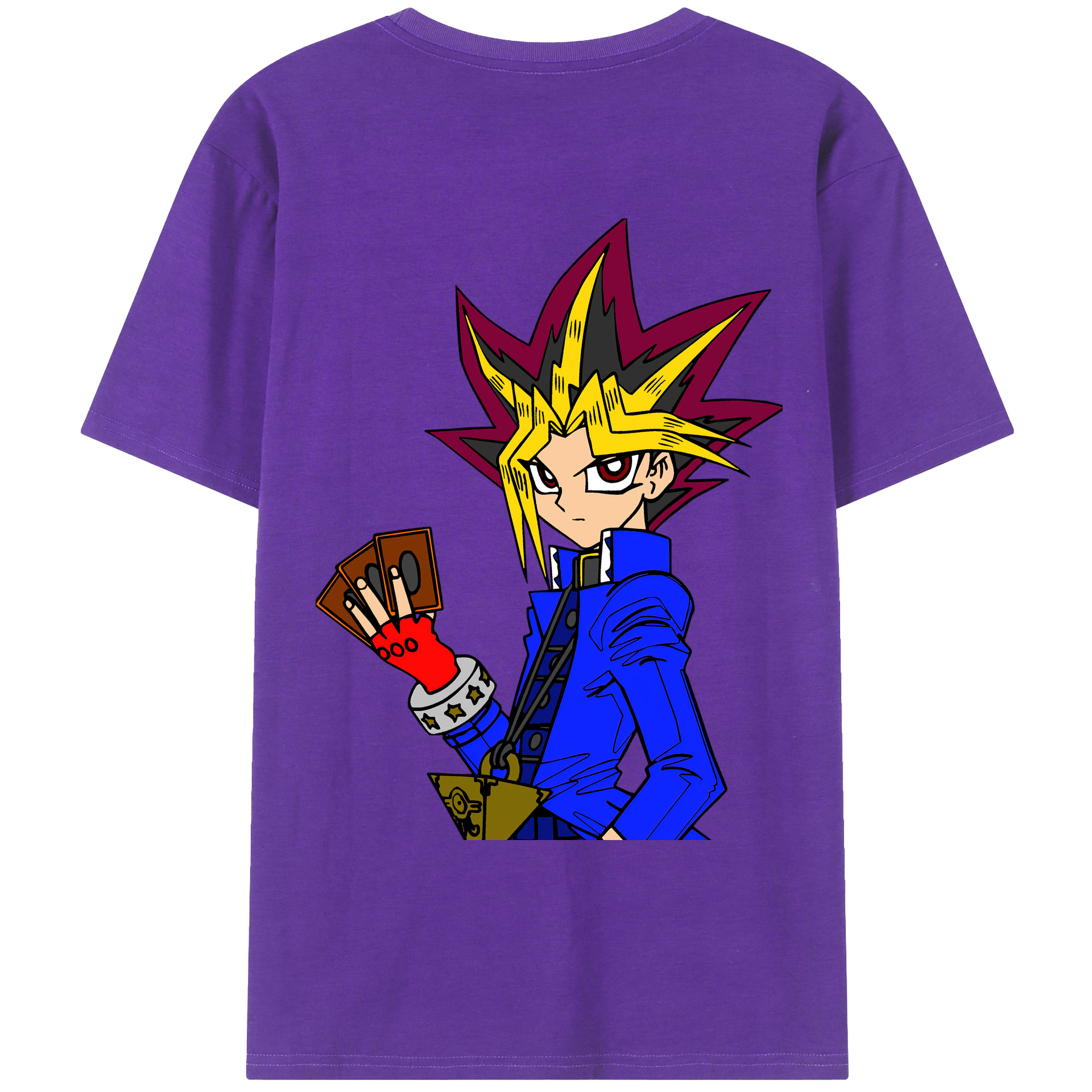 （画像用） 遊☆戯☆王 Yu-Gi-Oh! 綿100％ メンズ半袖Tシャツ（バックプリント） 通気性
