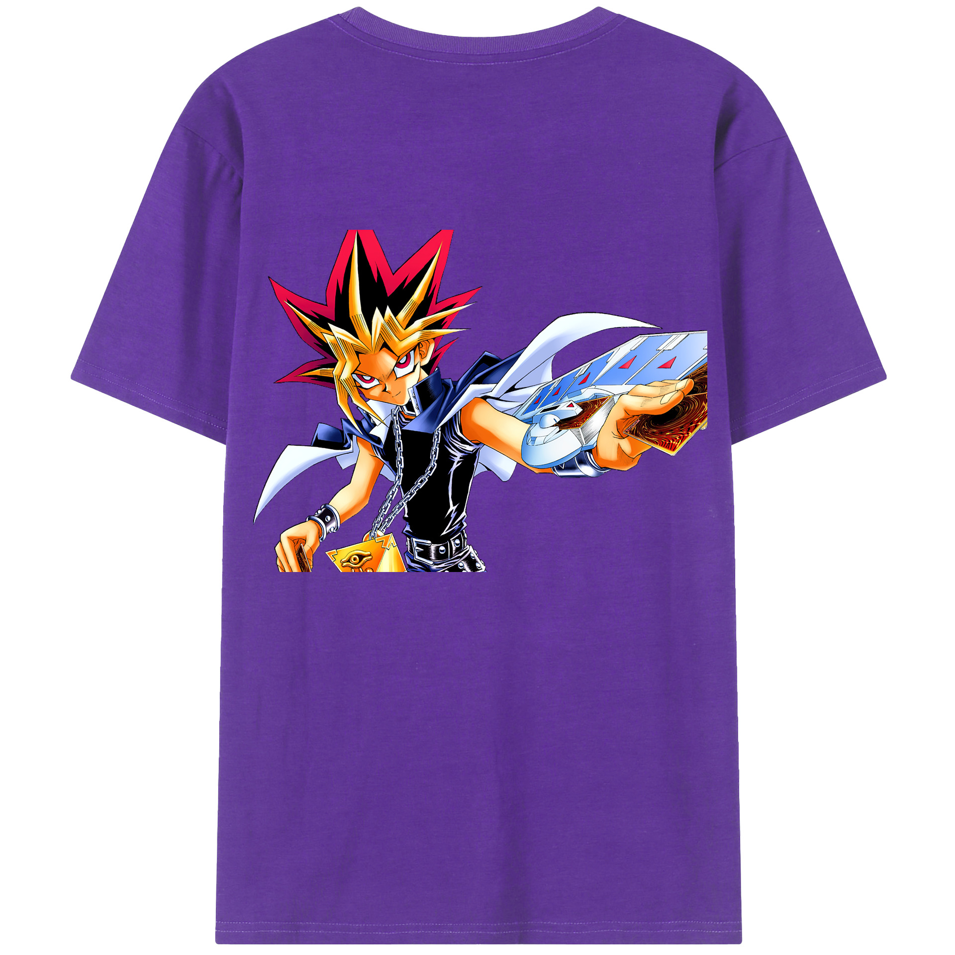 （画像用） 遊☆戯☆王 Yu-Gi-Oh! 綿100％ メンズ半袖Tシャツ（バックプリント） 通気性