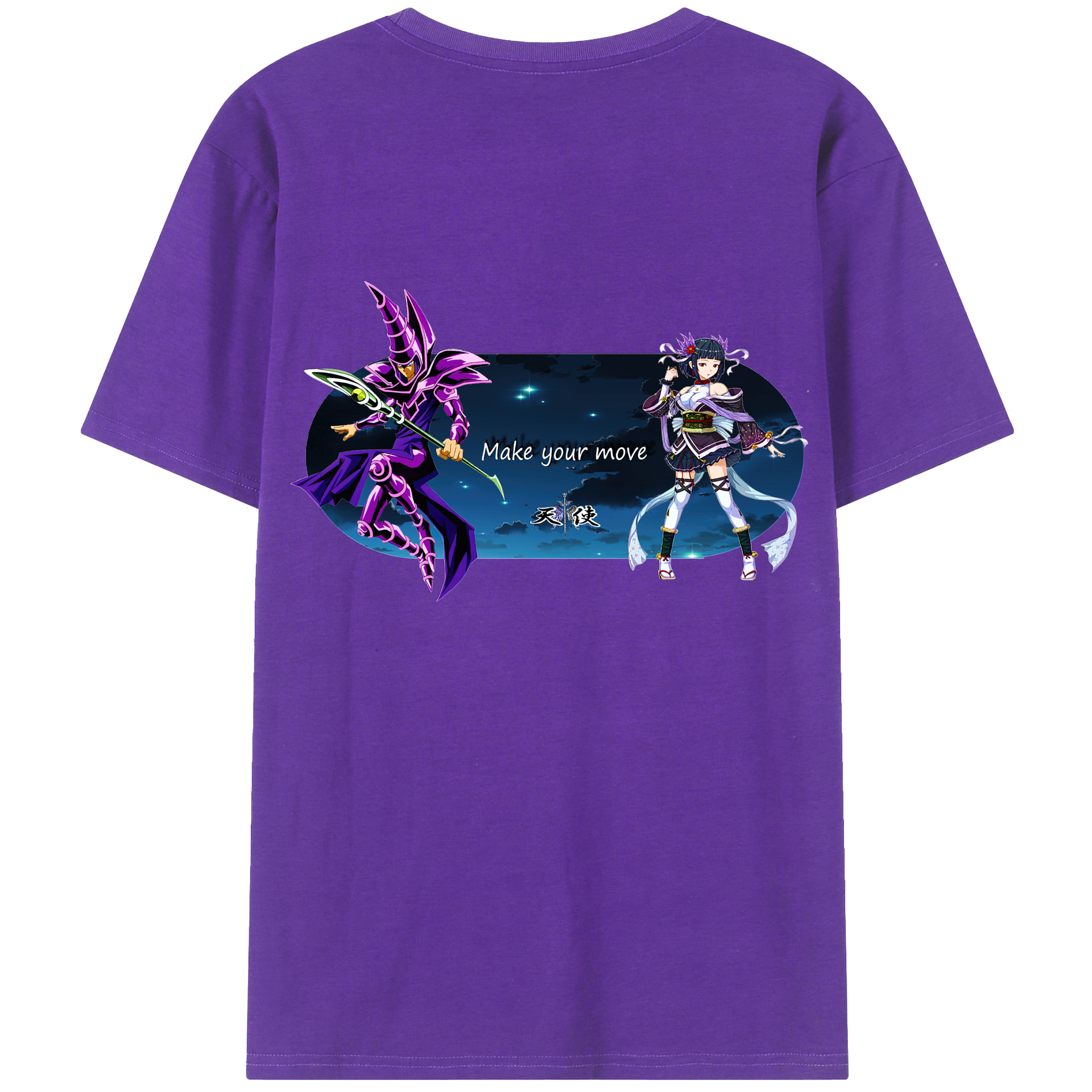 （画像用） 遊☆戯☆王 Yu-Gi-Oh! 綿100％ メンズ半袖Tシャツ（バックプリント） 通気性