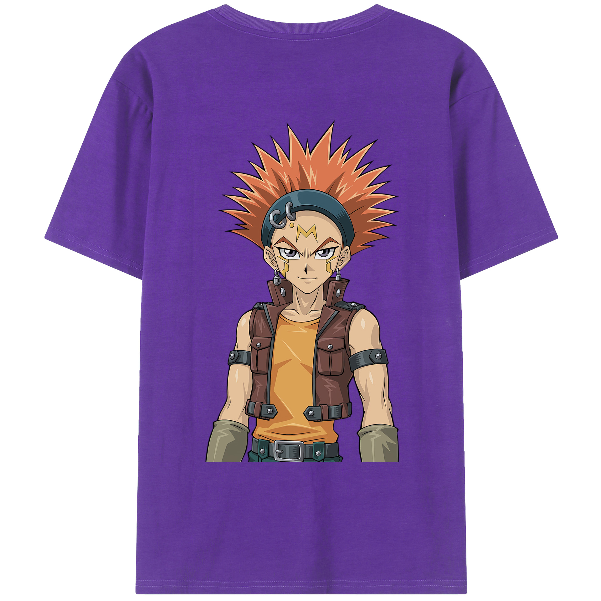 （画像用） 遊☆戯☆王 Yu-Gi-Oh! 綿100％ メンズ半袖Tシャツ（バックプリント） 通気性