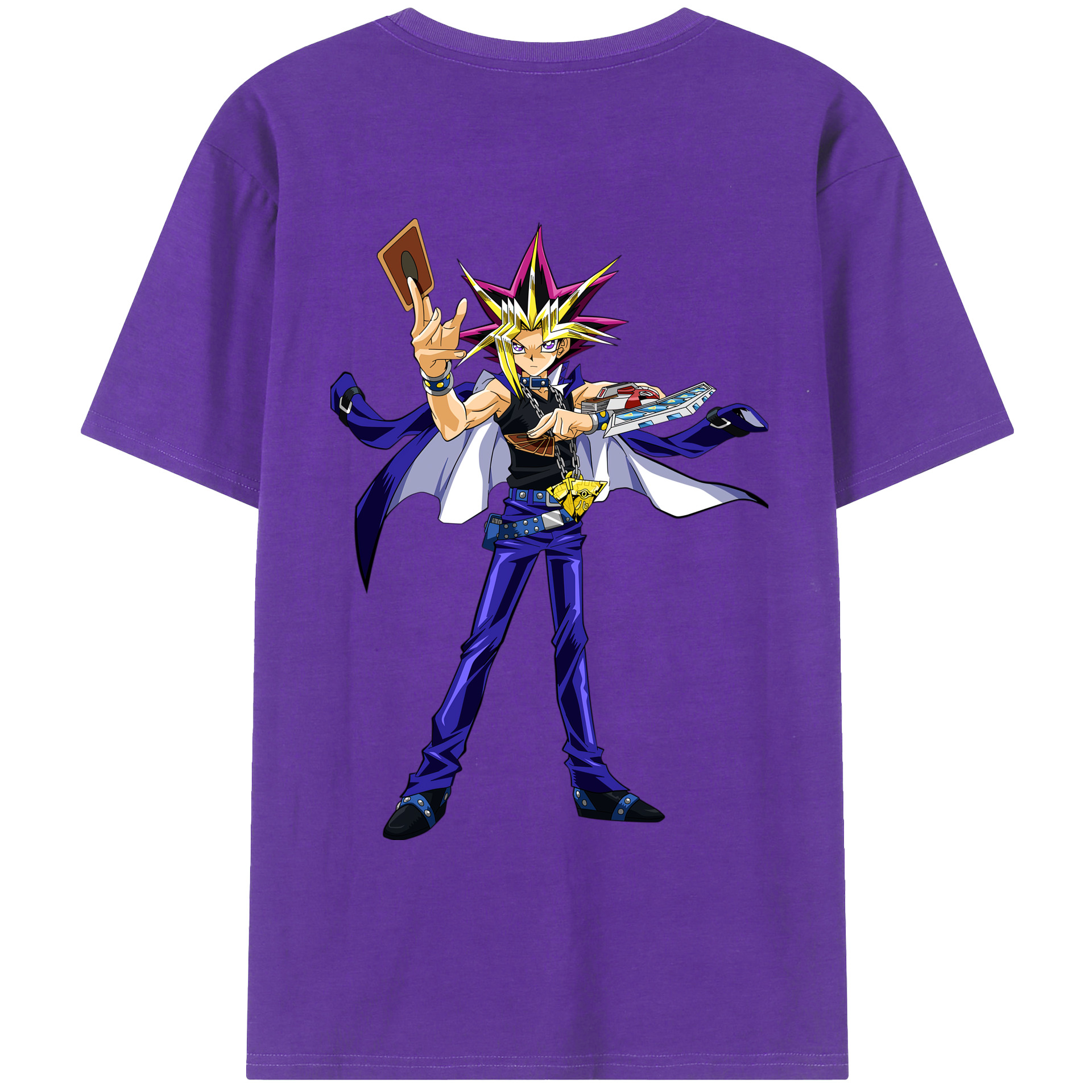 （画像用） 遊☆戯☆王 Yu-Gi-Oh! 綿100％ メンズ半袖Tシャツ（バックプリント） 通気性