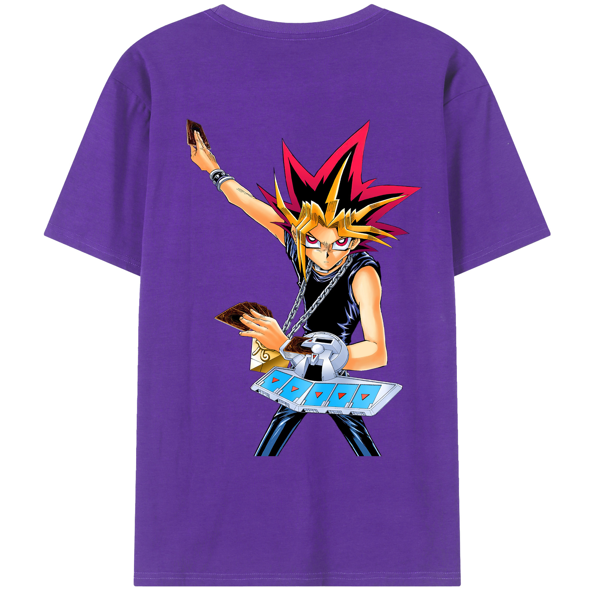 （画像用） 遊☆戯☆王 Yu-Gi-Oh! 綿100％ メンズ半袖Tシャツ（バックプリント） 通気性