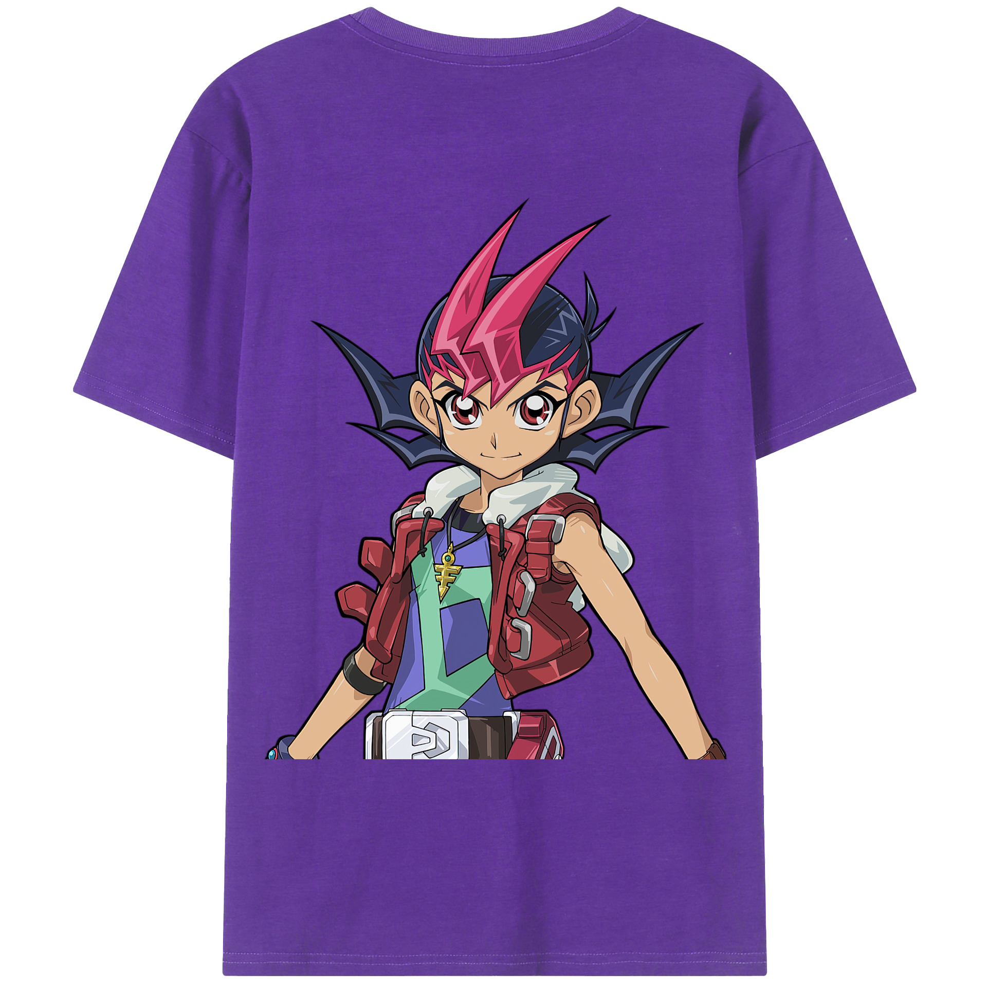 （画像用） 遊☆戯☆王 Yu-Gi-Oh! 綿100％ メンズ半袖Tシャツ（バックプリント） 通気性