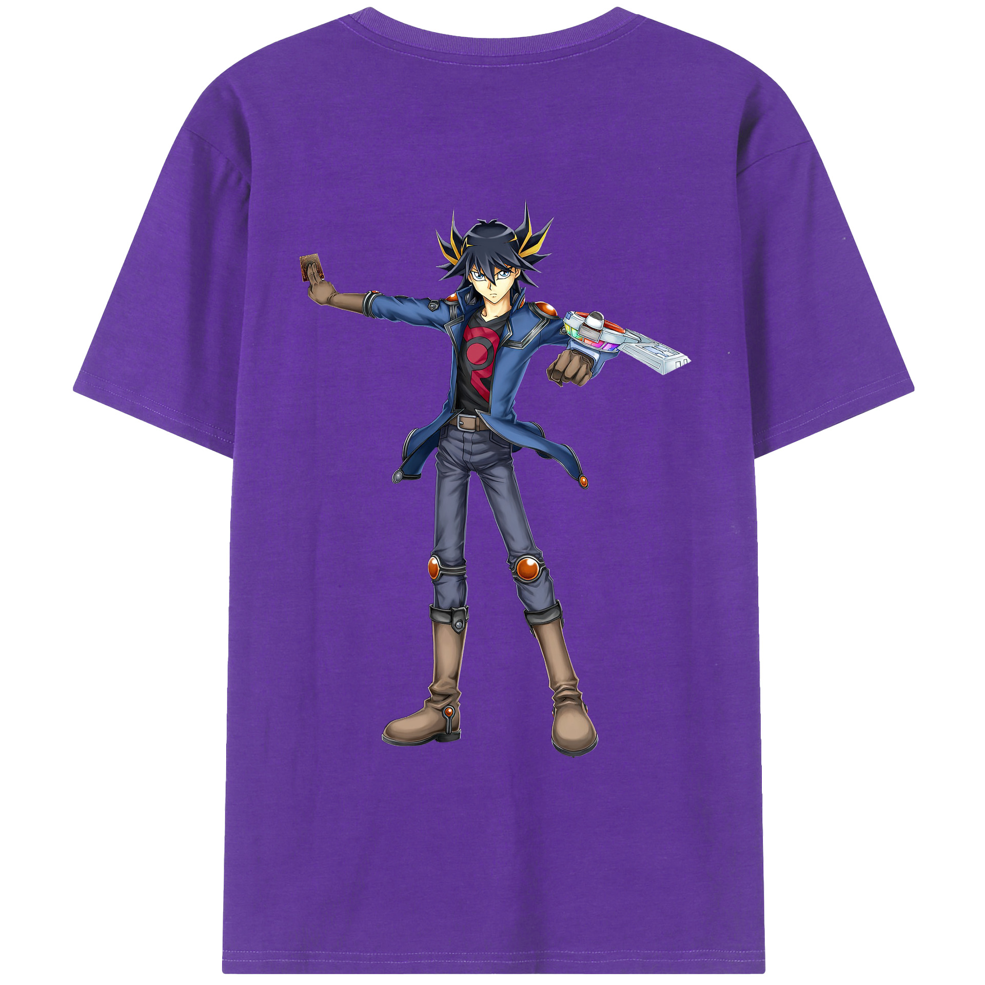（画像用） 遊☆戯☆王 Yu-Gi-Oh! 綿100％ メンズ半袖Tシャツ（バックプリント） 通気性