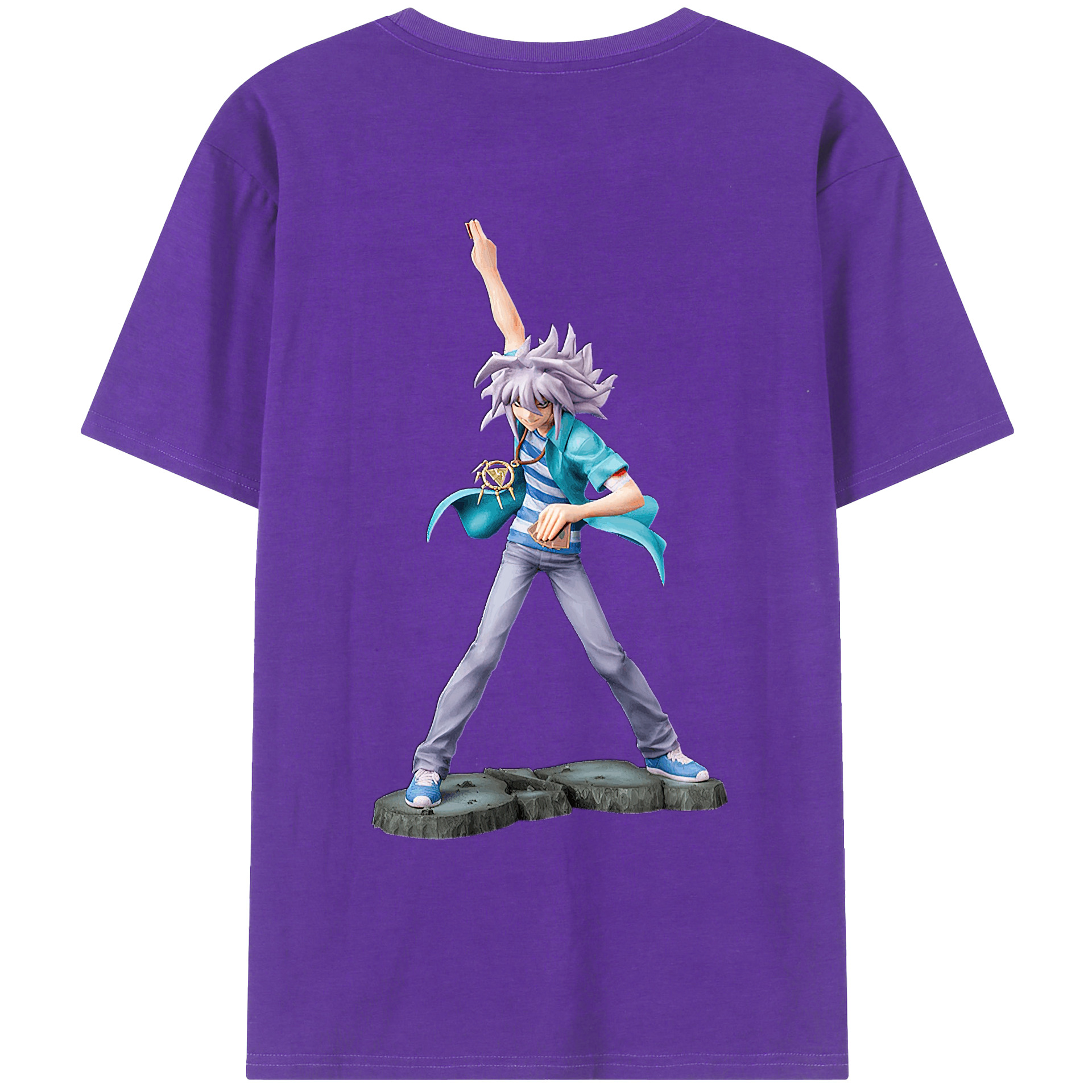 （画像用） 遊☆戯☆王 Yu-Gi-Oh! 綿100％ メンズ半袖Tシャツ（バックプリント） 通気性