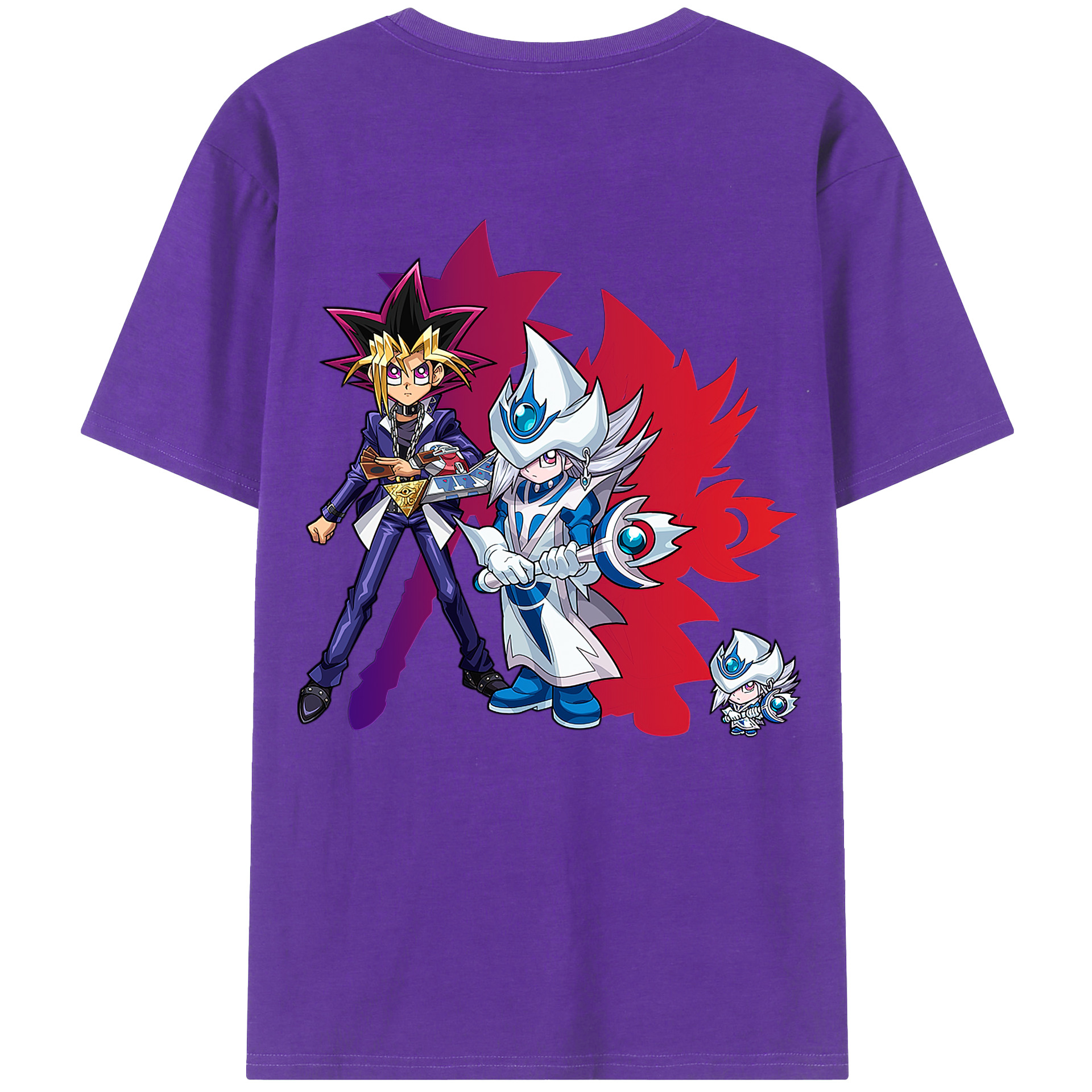 （画像用） 遊☆戯☆王 Yu-Gi-Oh! 綿100％ メンズ半袖Tシャツ（バックプリント） 通気性