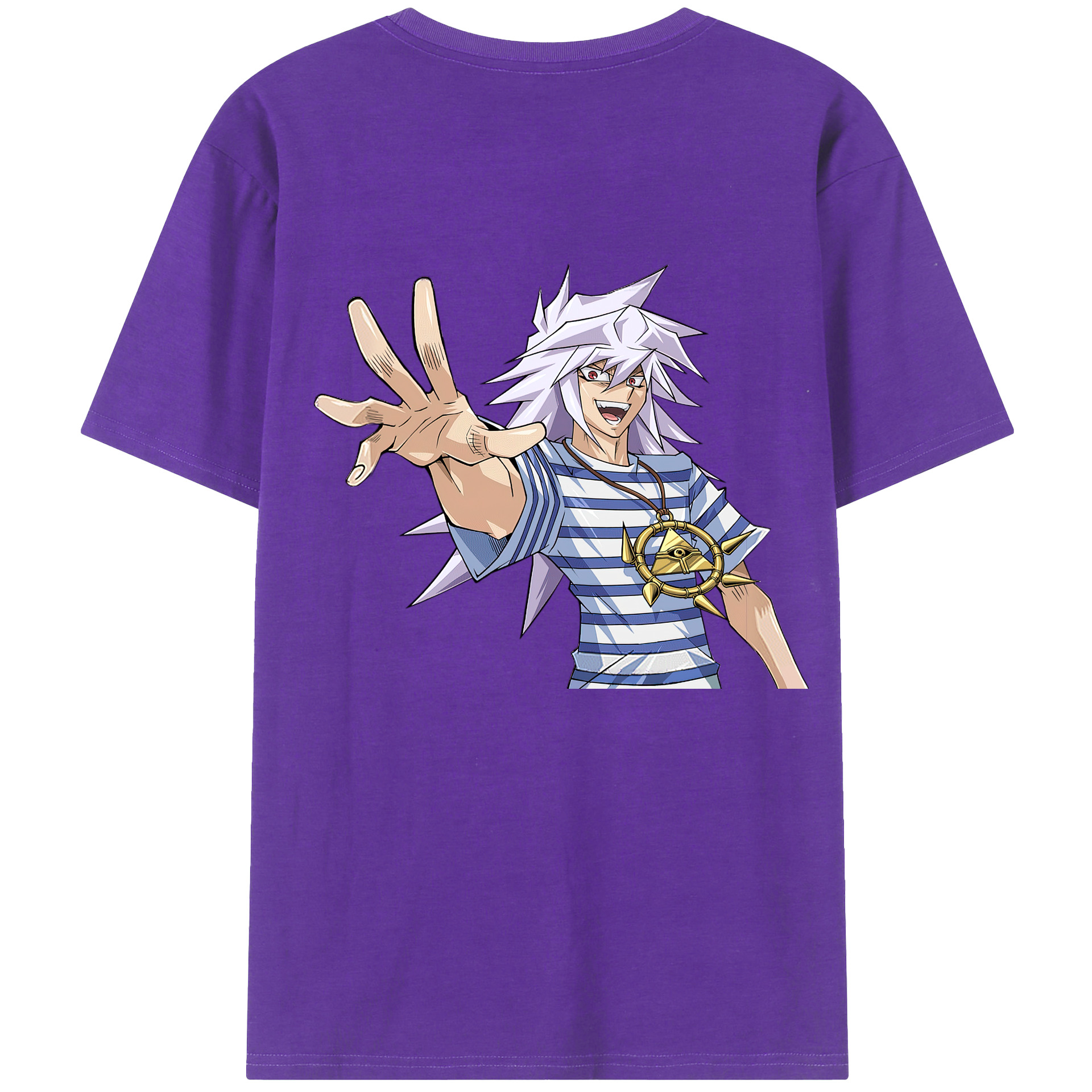 （画像用） 遊☆戯☆王 Yu-Gi-Oh! 綿100％ メンズ半袖Tシャツ（バックプリント） 通気性