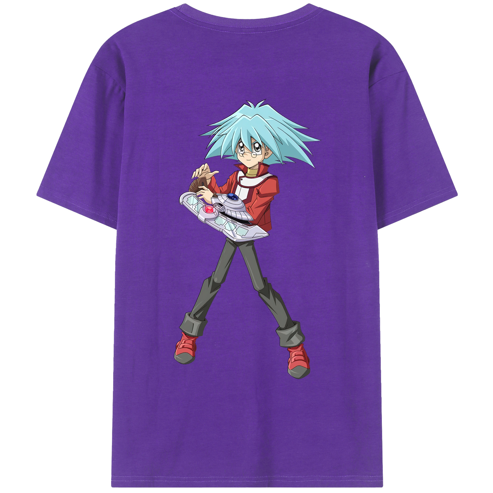 （画像用） 遊☆戯☆王 Yu-Gi-Oh! 綿100％ メンズ半袖Tシャツ（バックプリント） 通気性
