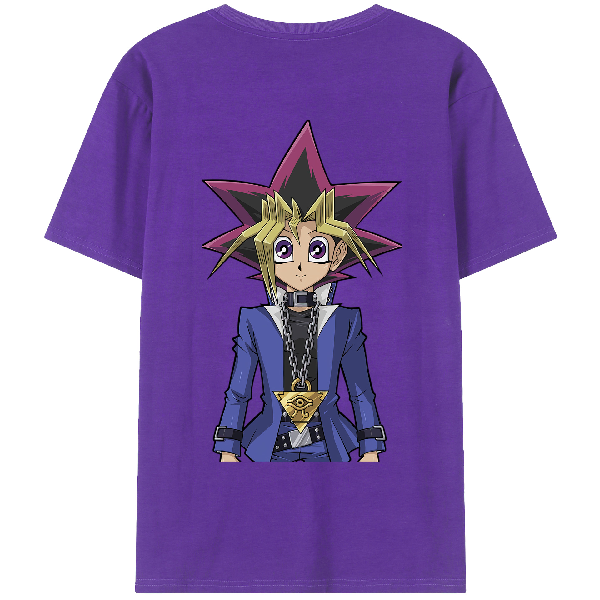 （画像用） 遊☆戯☆王 Yu-Gi-Oh! 綿100％ メンズ半袖Tシャツ（バックプリント） 通気性