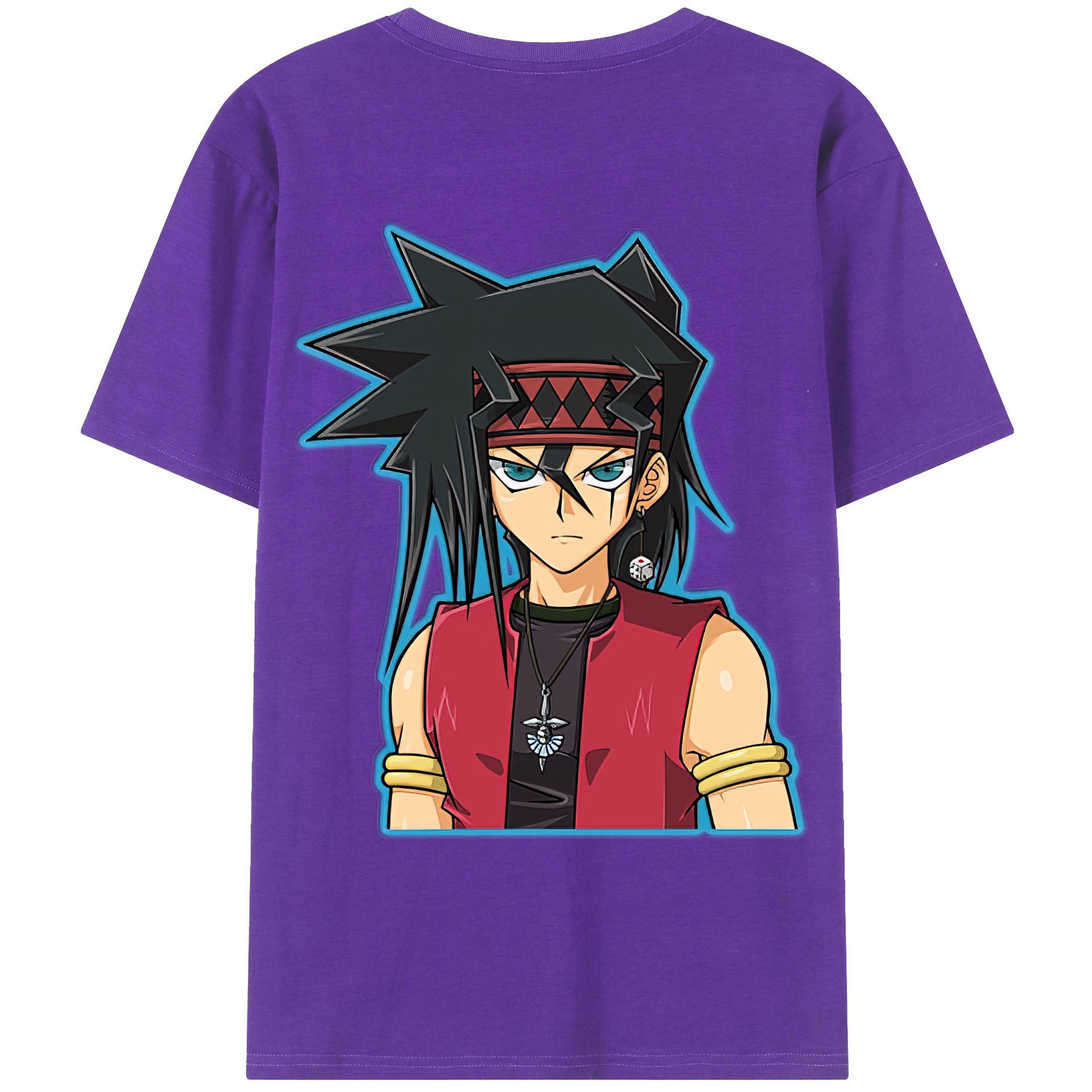 （画像用） 遊☆戯☆王 Yu-Gi-Oh! 綿100％ メンズ半袖Tシャツ（バックプリント） 通気性