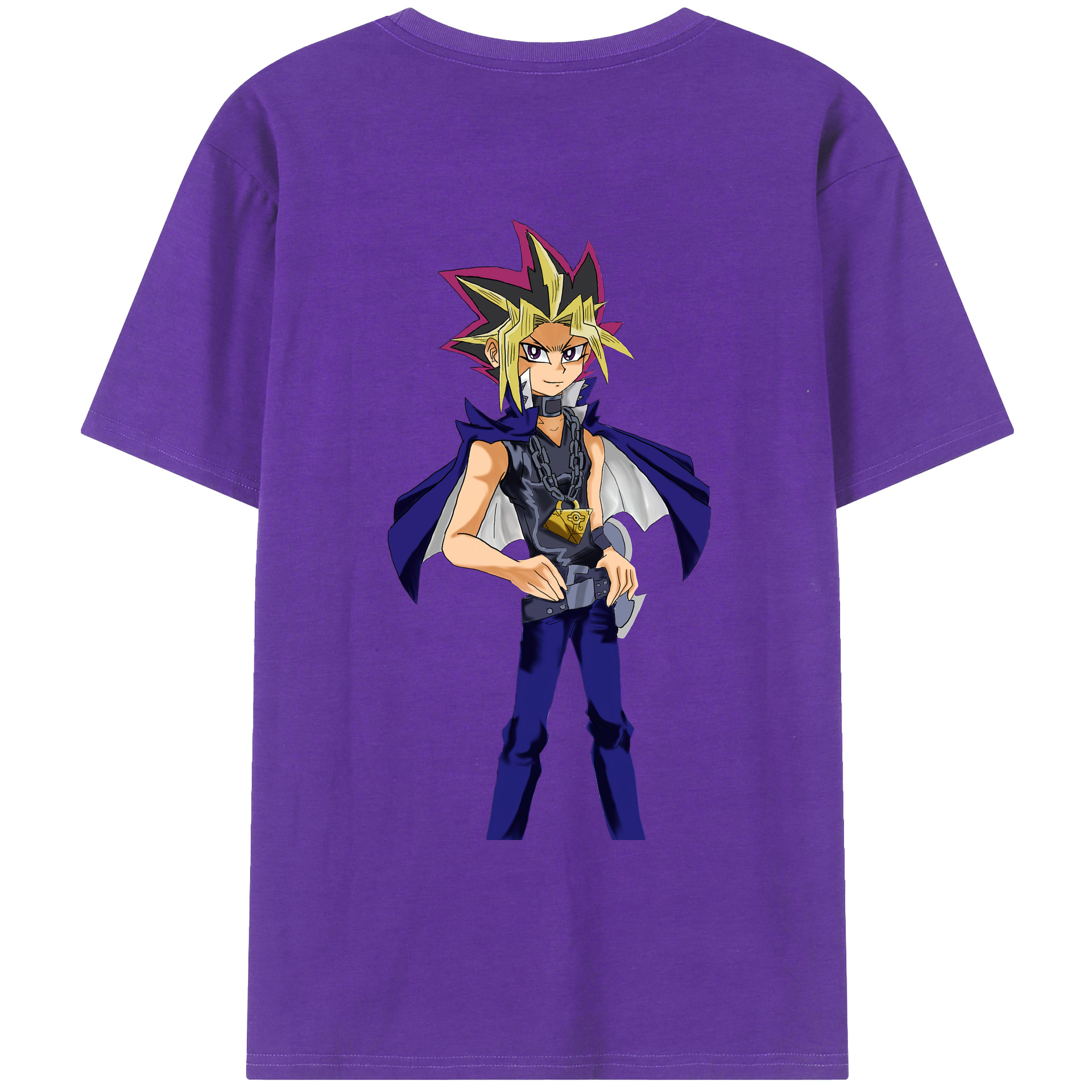 （画像用） 遊☆戯☆王 Yu-Gi-Oh! 綿100％ メンズ半袖Tシャツ（バックプリント） 通気性