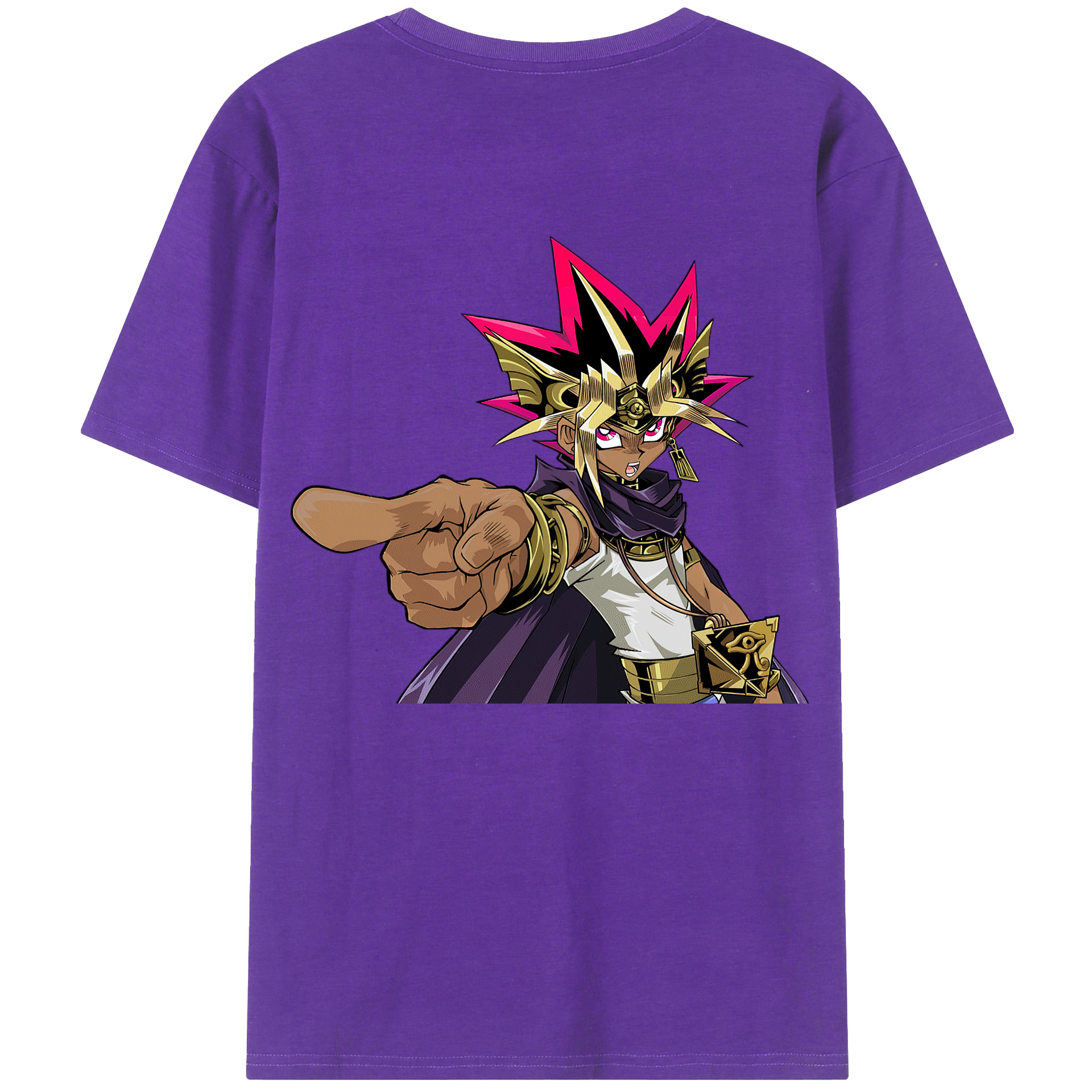 （画像用） 遊☆戯☆王 Yu-Gi-Oh! 綿100％ メンズ半袖Tシャツ（バックプリント） 通気性