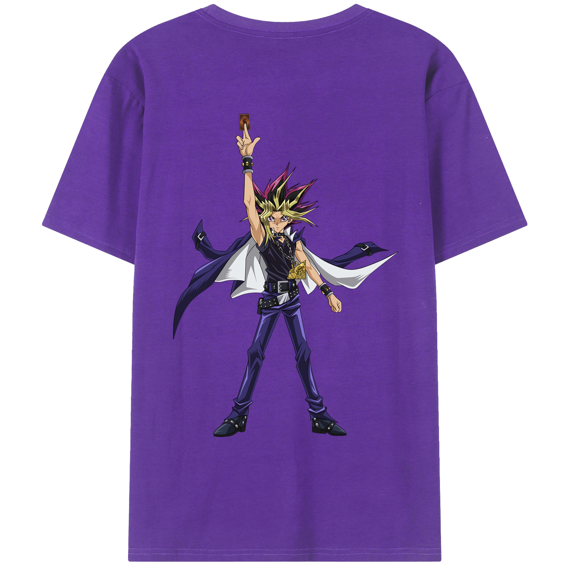 （画像用） 遊☆戯☆王 Yu-Gi-Oh! 綿100％ メンズ半袖Tシャツ（バックプリント） 通気性