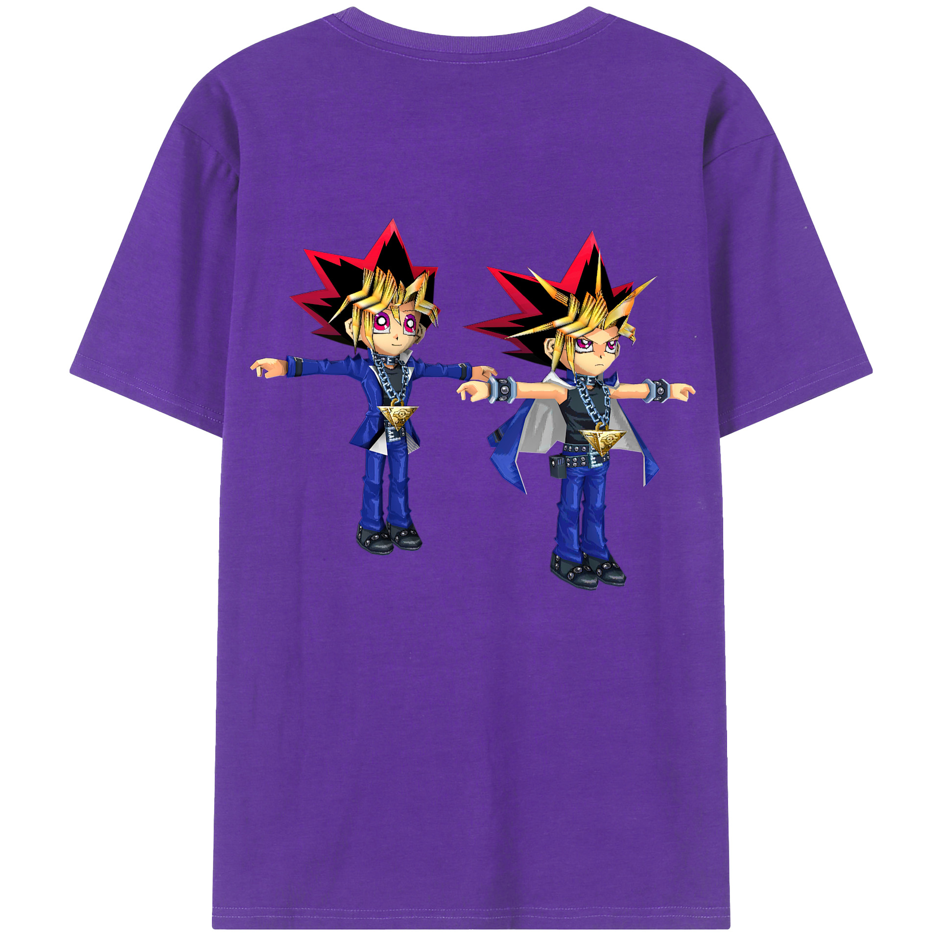 （画像用） 遊☆戯☆王 Yu-Gi-Oh! 綿100％ メンズ半袖Tシャツ（バックプリント） 通気性