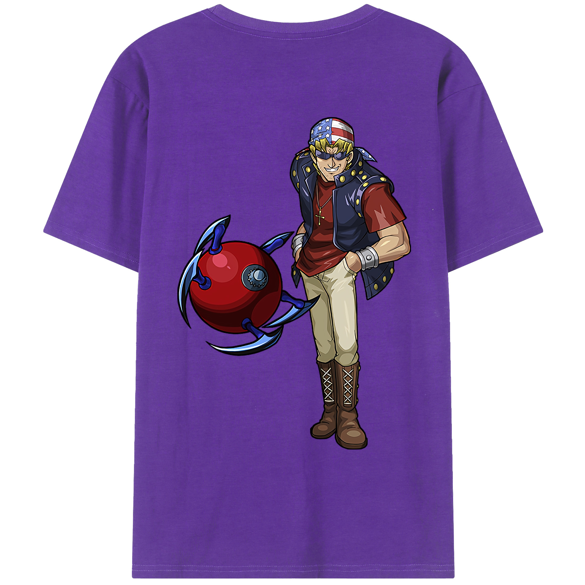 （画像用） 遊☆戯☆王 Yu-Gi-Oh! 綿100％ メンズ半袖Tシャツ（バックプリント） 通気性