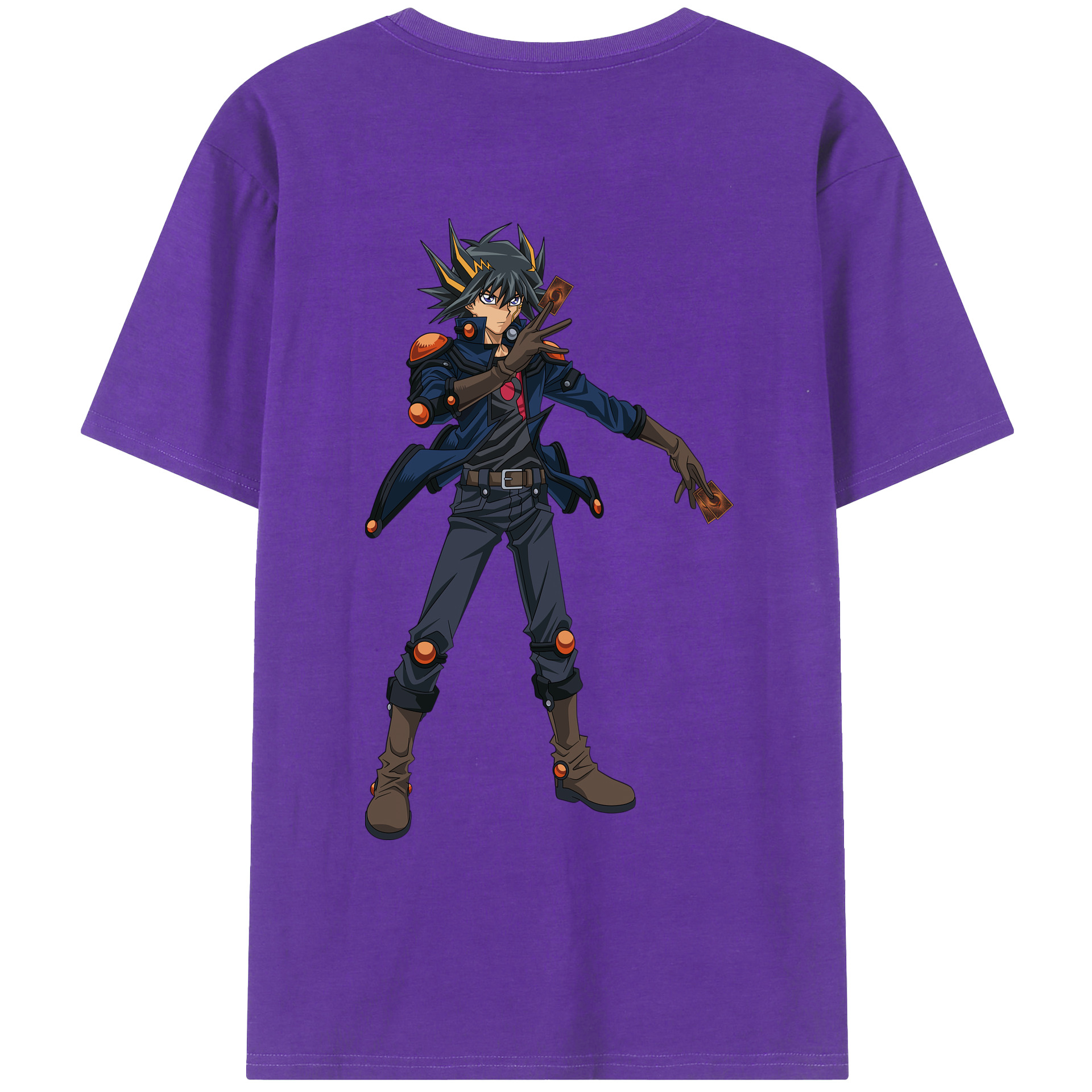 （画像用） 遊☆戯☆王 Yu-Gi-Oh! 綿100％ メンズ半袖Tシャツ（バックプリント） 通気性