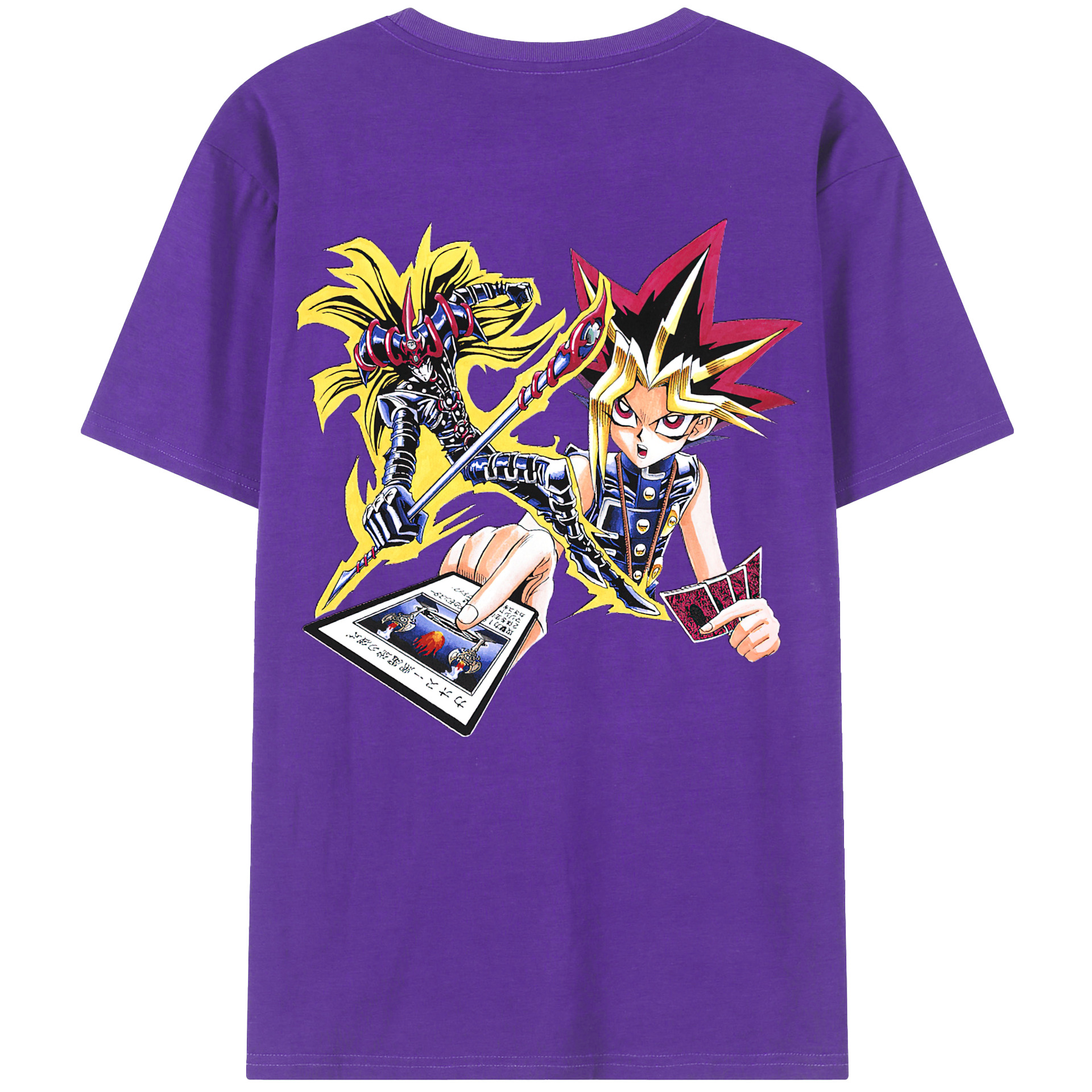 （画像用） 遊☆戯☆王 Yu-Gi-Oh! 綿100％ メンズ半袖Tシャツ（バックプリント） 通気性