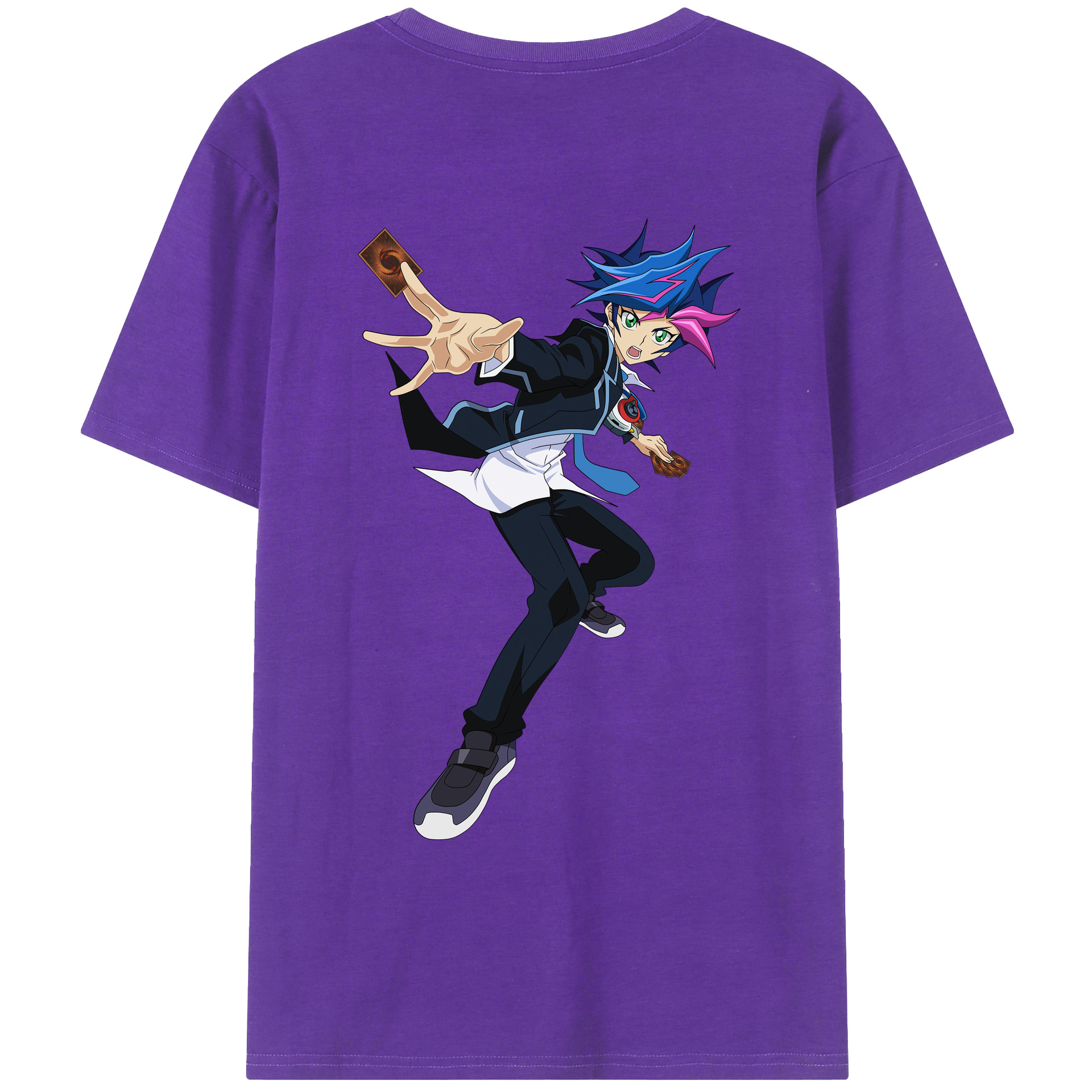 （画像用） 遊☆戯☆王 Yu-Gi-Oh! 綿100％ メンズ半袖Tシャツ（バックプリント） 通気性