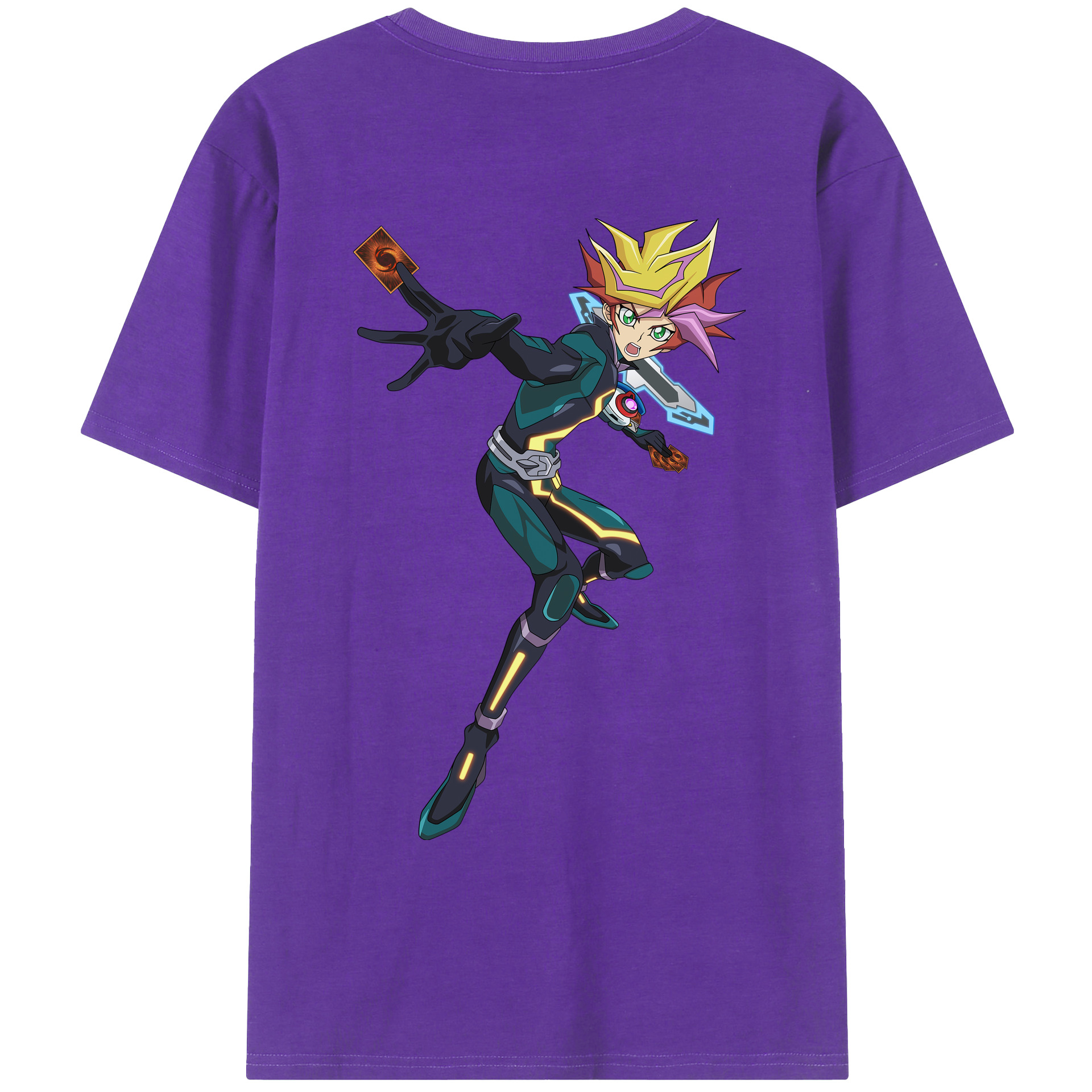 （画像用） 遊☆戯☆王 Yu-Gi-Oh! 綿100％ メンズ半袖Tシャツ（バックプリント） 通気性