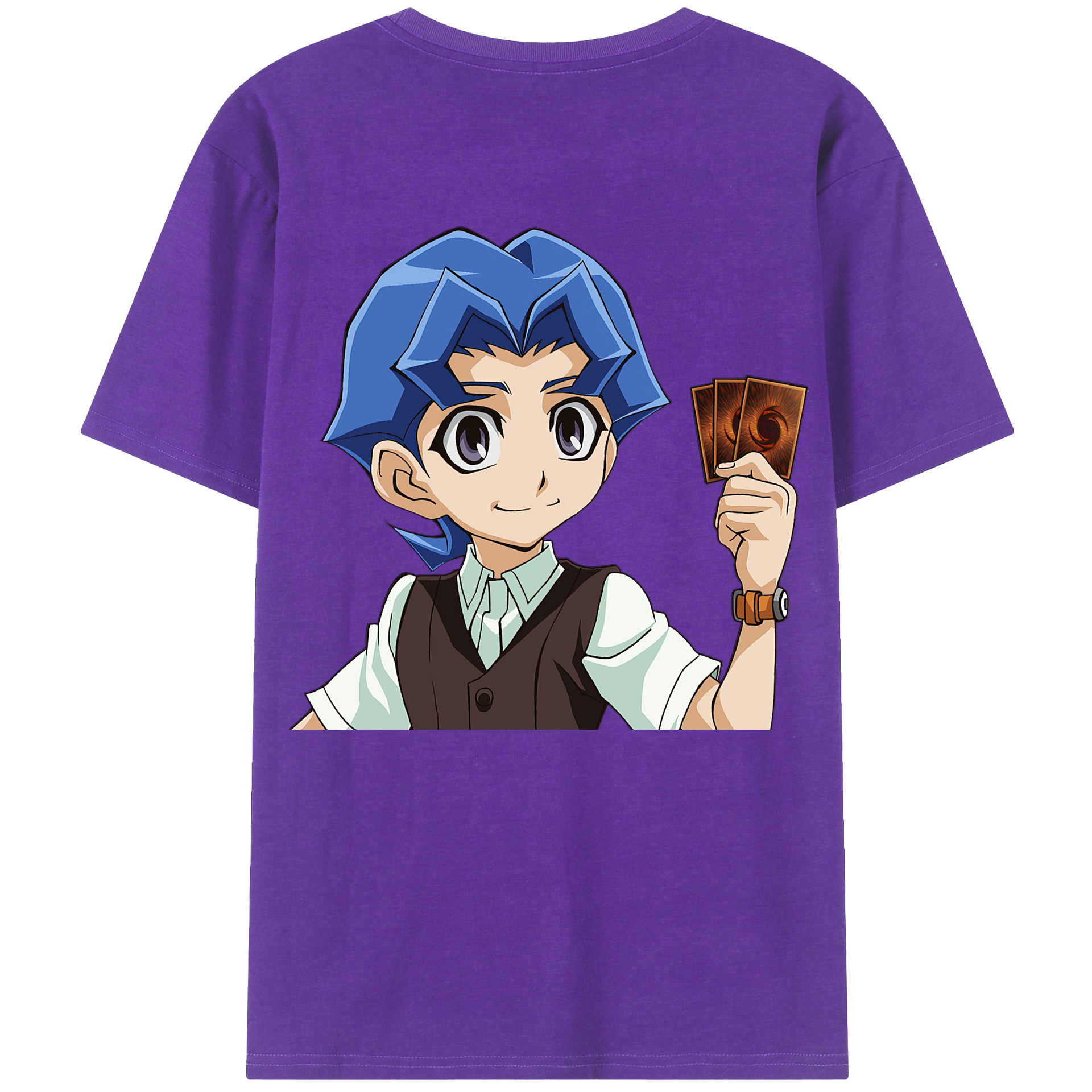 （画像用） 遊☆戯☆王 Yu-Gi-Oh! 綿100％ メンズ半袖Tシャツ（バックプリント） 通気性