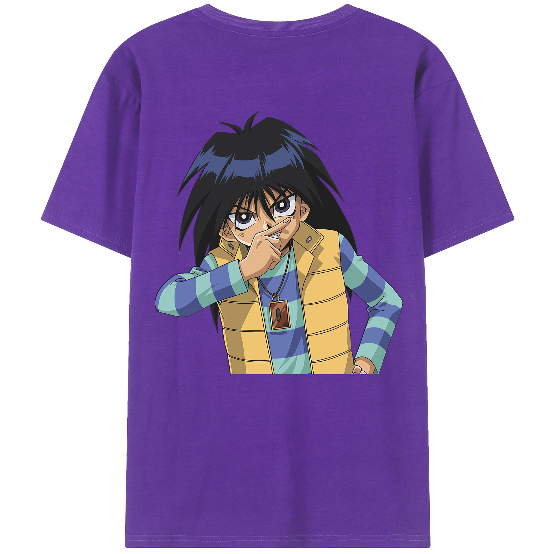 （画像用） 遊☆戯☆王 Yu-Gi-Oh! 綿100％ メンズ半袖Tシャツ（バックプリント） 通気性