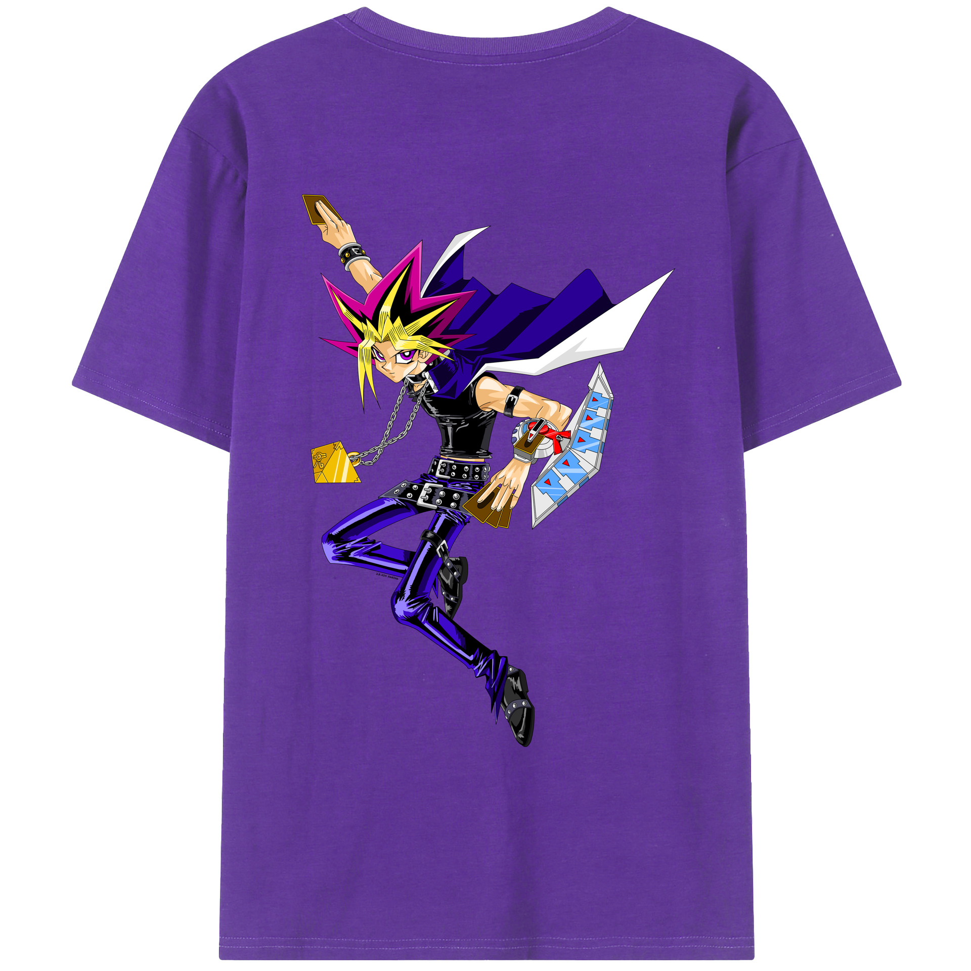 （画像用） 遊☆戯☆王 Yu-Gi-Oh! 綿100％ メンズ半袖Tシャツ（バックプリント） 通気性