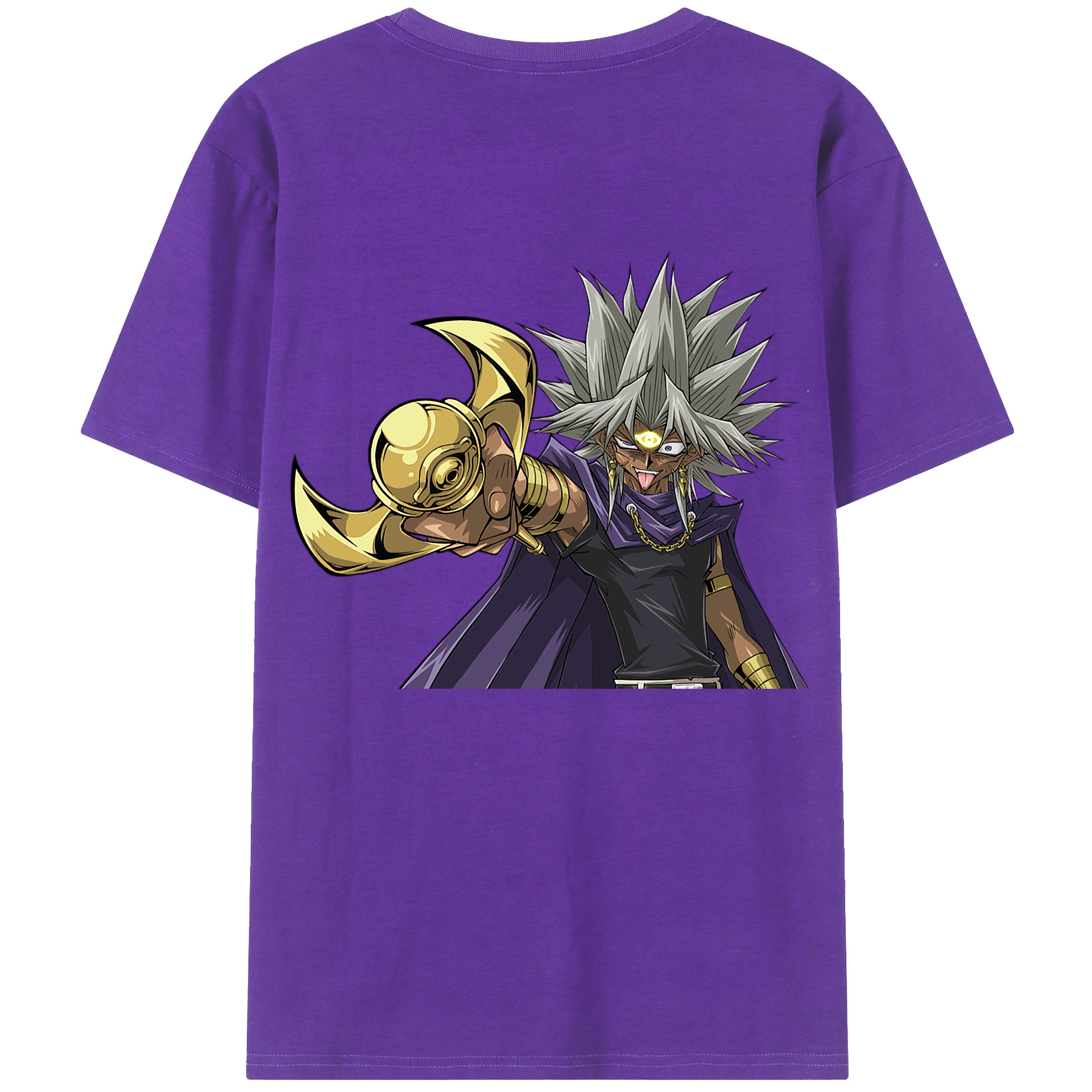 （画像用） 遊☆戯☆王 Yu-Gi-Oh! 綿100％ メンズ半袖Tシャツ（バックプリント） 通気性