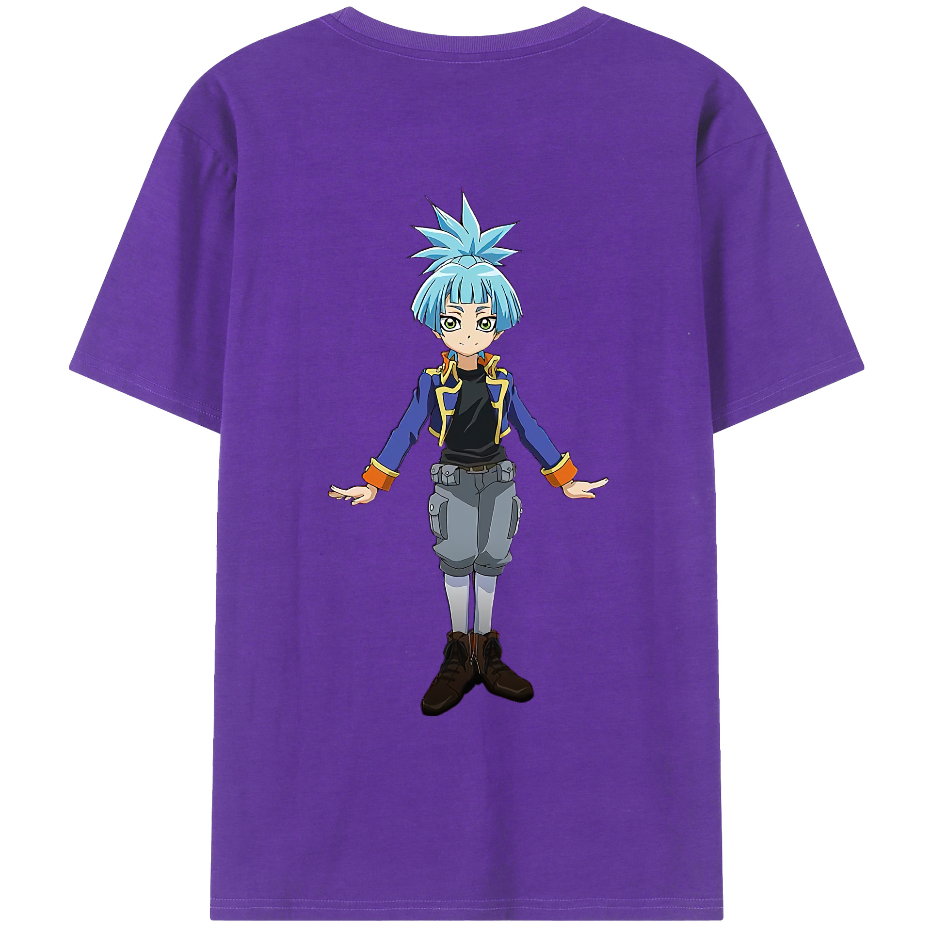 （画像用） 遊☆戯☆王 Yu-Gi-Oh! 綿100％ メンズ半袖Tシャツ（バックプリント） 通気性