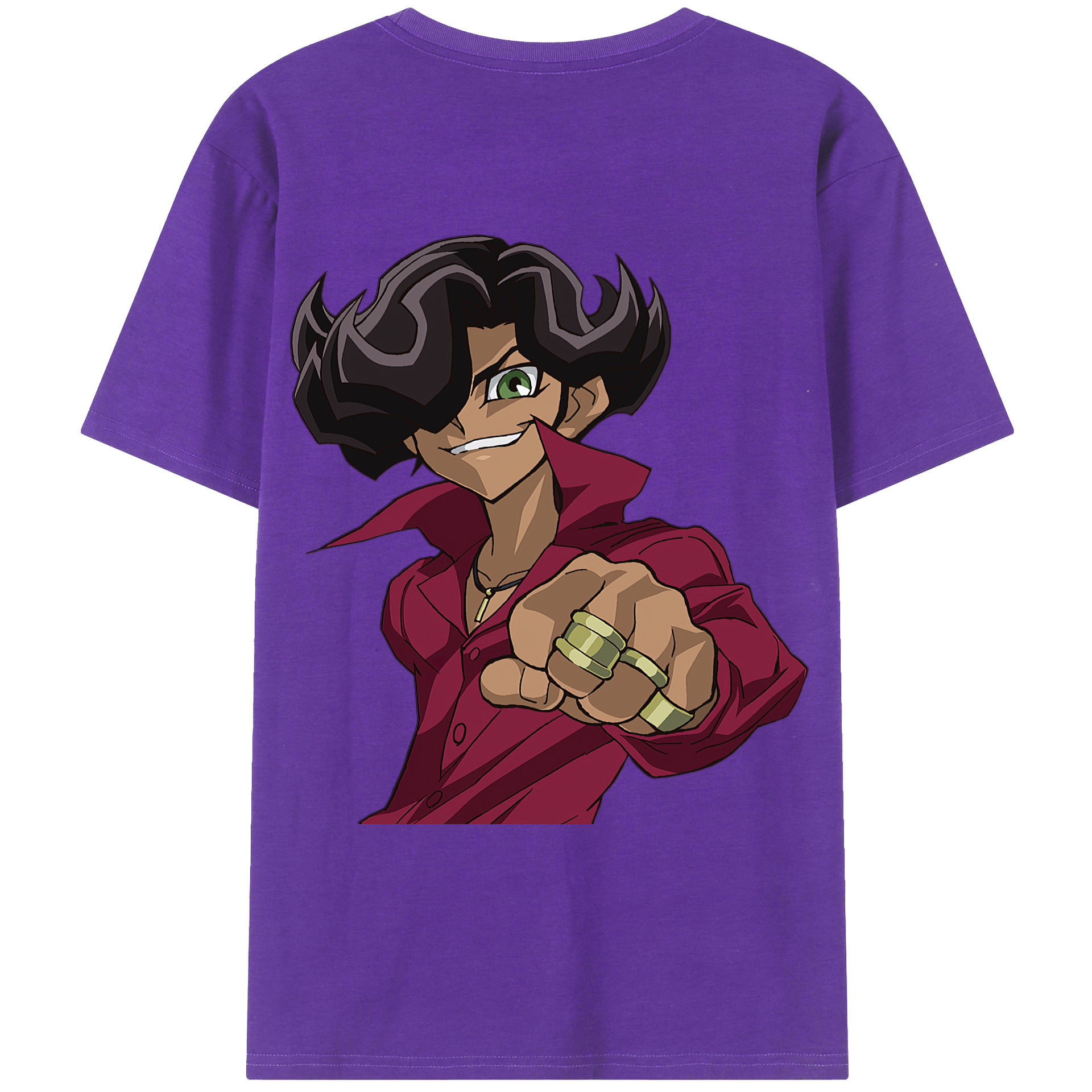（画像用） 遊☆戯☆王 Yu-Gi-Oh! 綿100％ メンズ半袖Tシャツ（バックプリント） 通気性