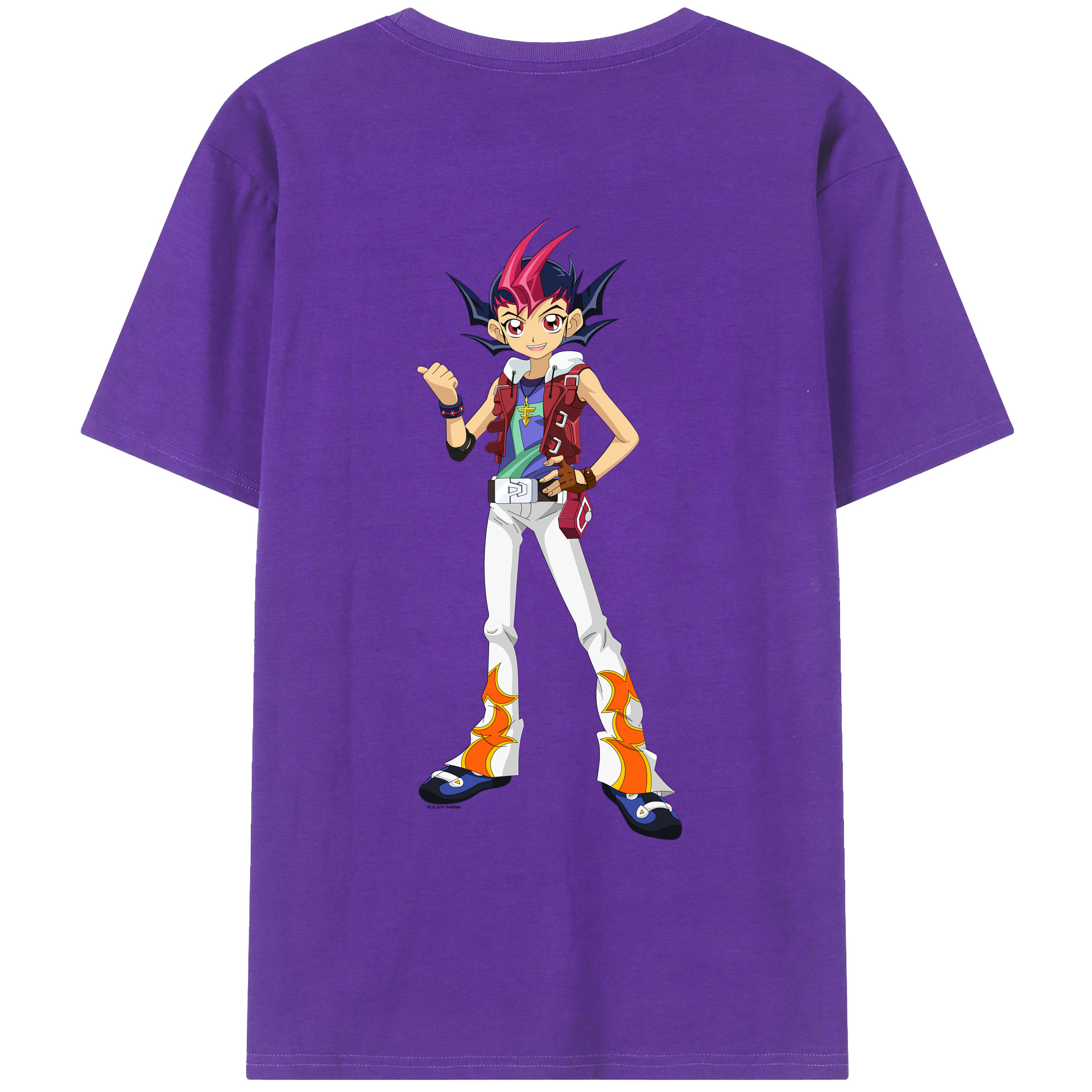 （画像用） 遊☆戯☆王 Yu-Gi-Oh! 綿100％ メンズ半袖Tシャツ（バックプリント） 通気性