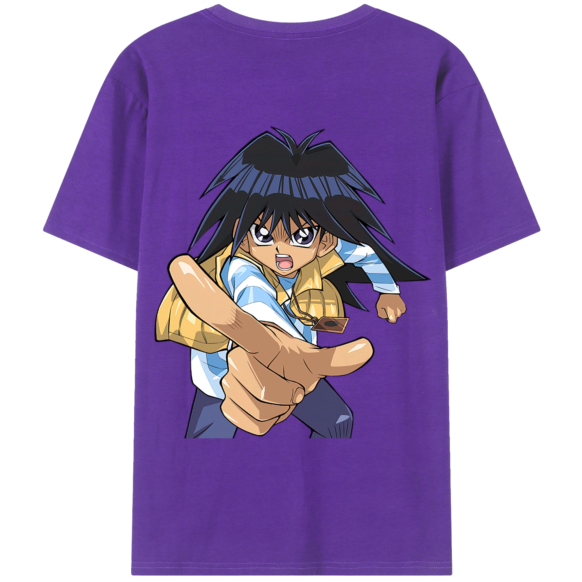（画像用） 遊☆戯☆王 Yu-Gi-Oh! 綿100％ メンズ半袖Tシャツ（バックプリント） 通気性