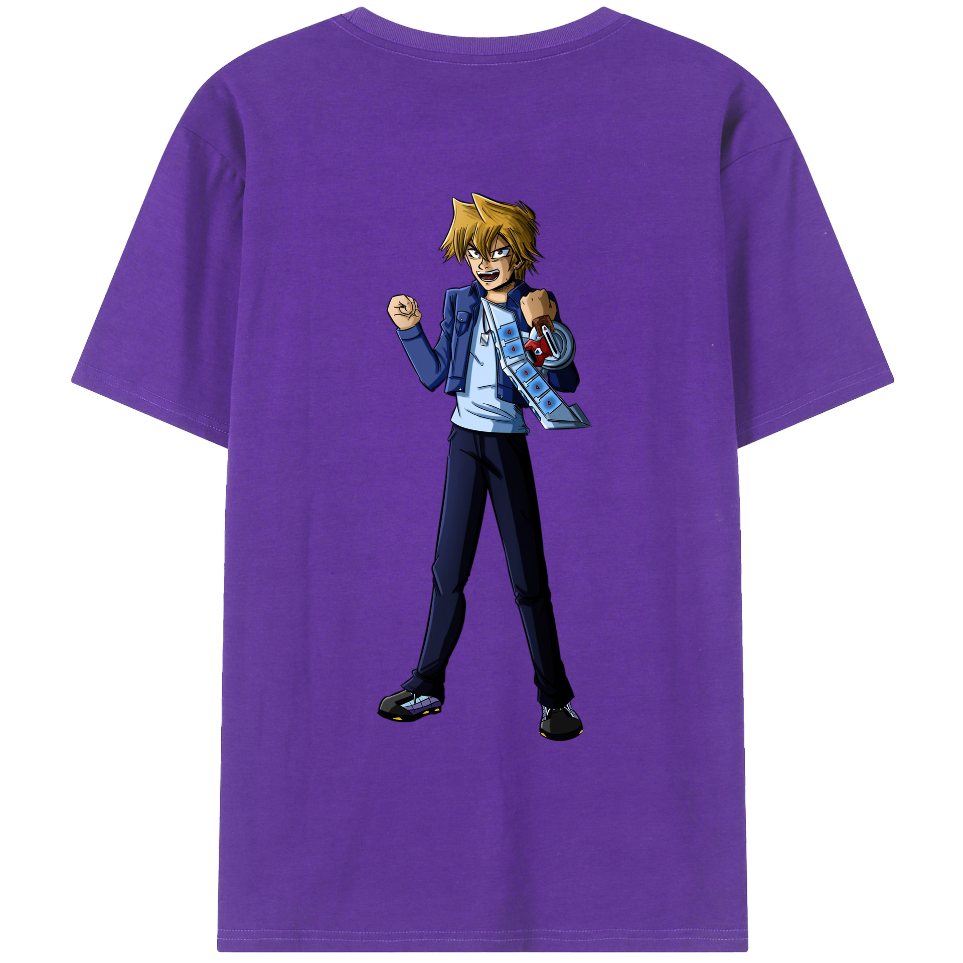 （画像用） 遊☆戯☆王 Yu-Gi-Oh! 綿100％ メンズ半袖Tシャツ（バックプリント） 通気性
