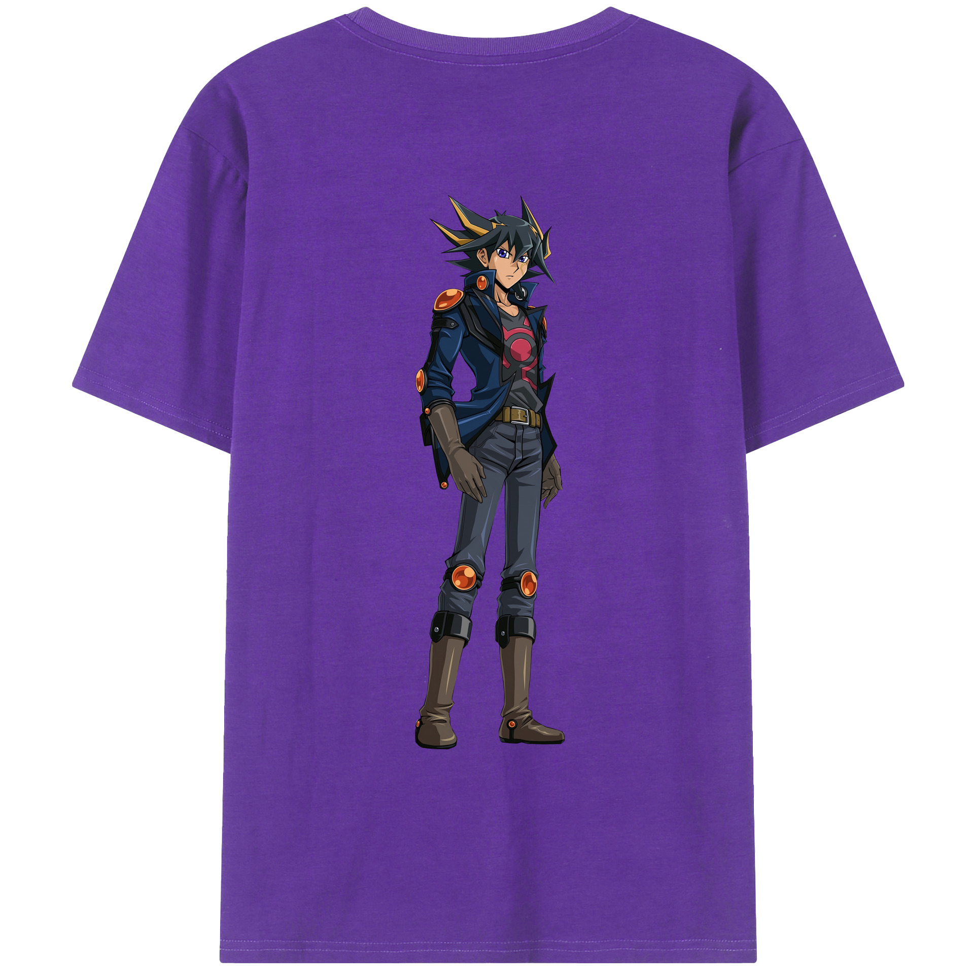 （画像用） 遊☆戯☆王 Yu-Gi-Oh! 綿100％ メンズ半袖Tシャツ（バックプリント） 通気性