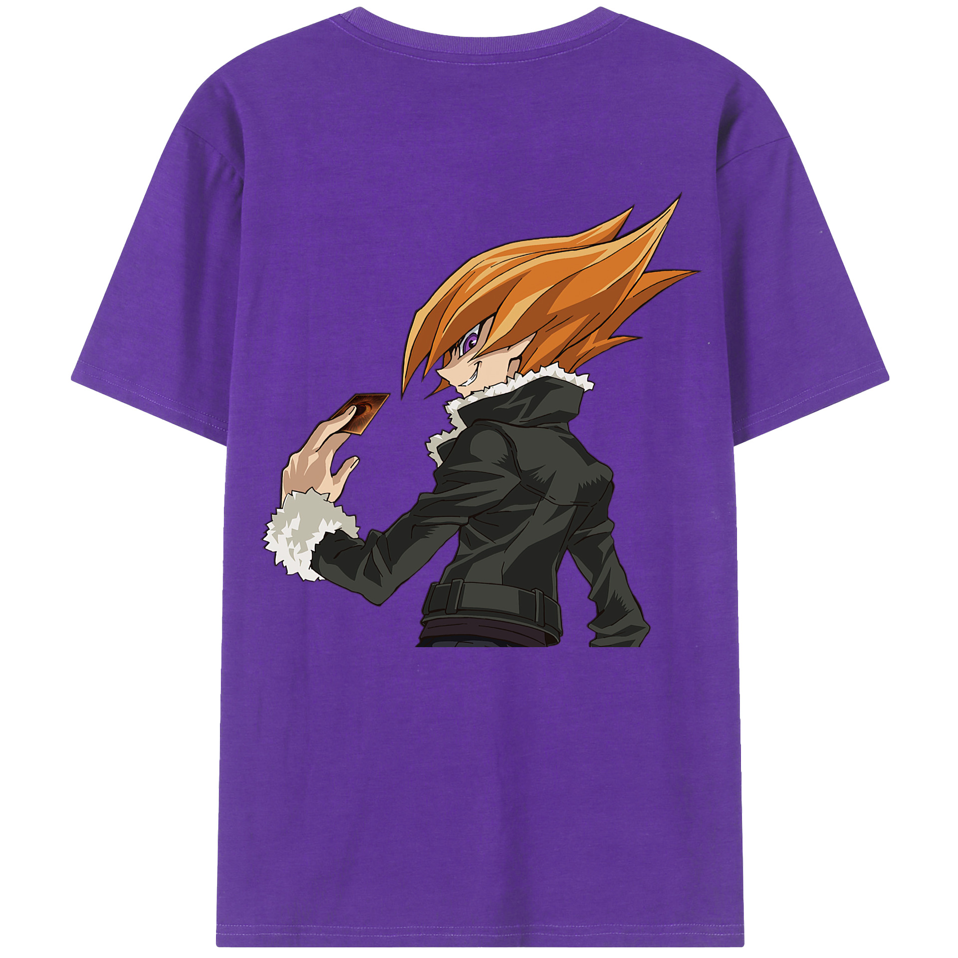 （画像用） 遊☆戯☆王 Yu-Gi-Oh! 綿100％ メンズ半袖Tシャツ（バックプリント） 通気性