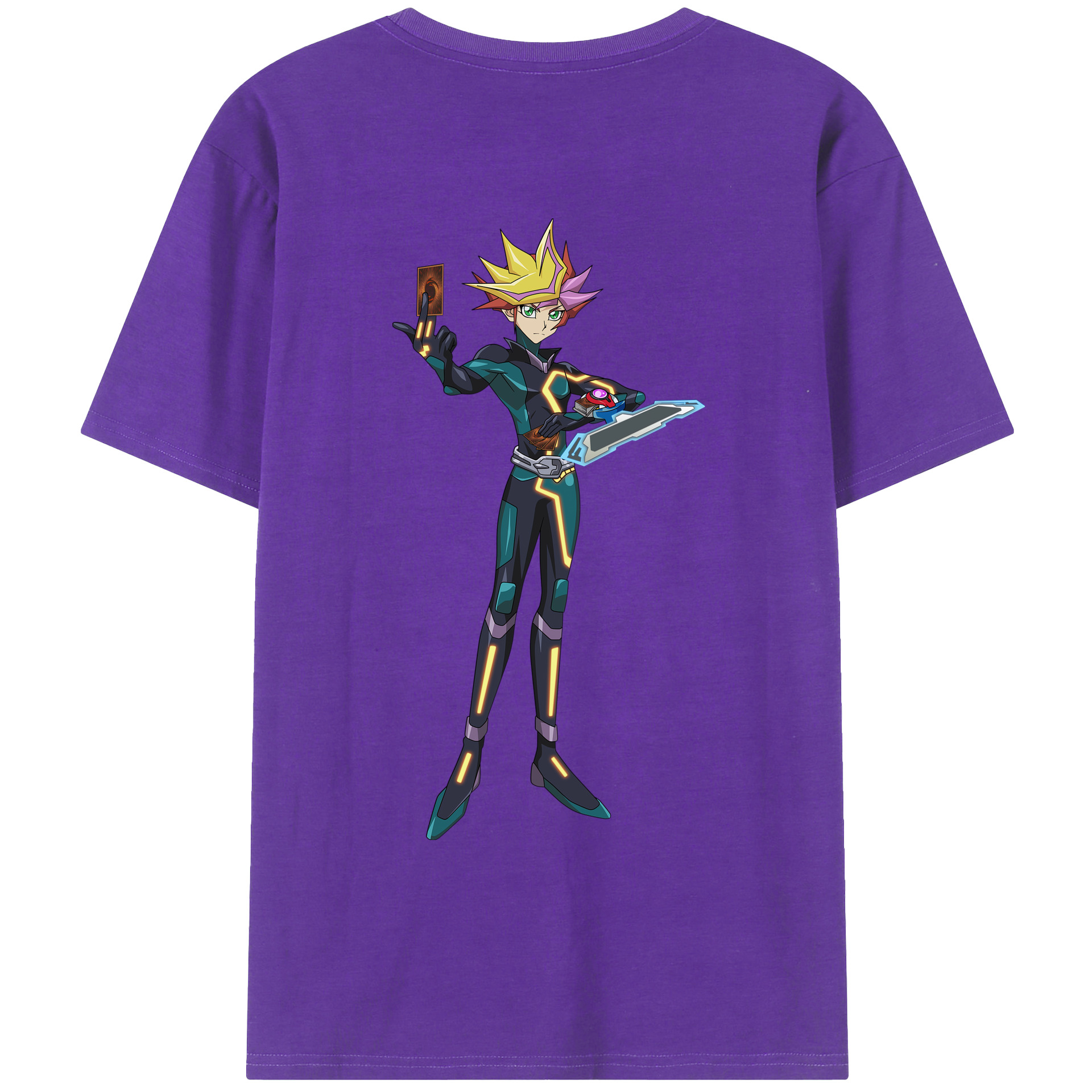 （画像用） 遊☆戯☆王 Yu-Gi-Oh! 綿100％ メンズ半袖Tシャツ（バックプリント） 通気性