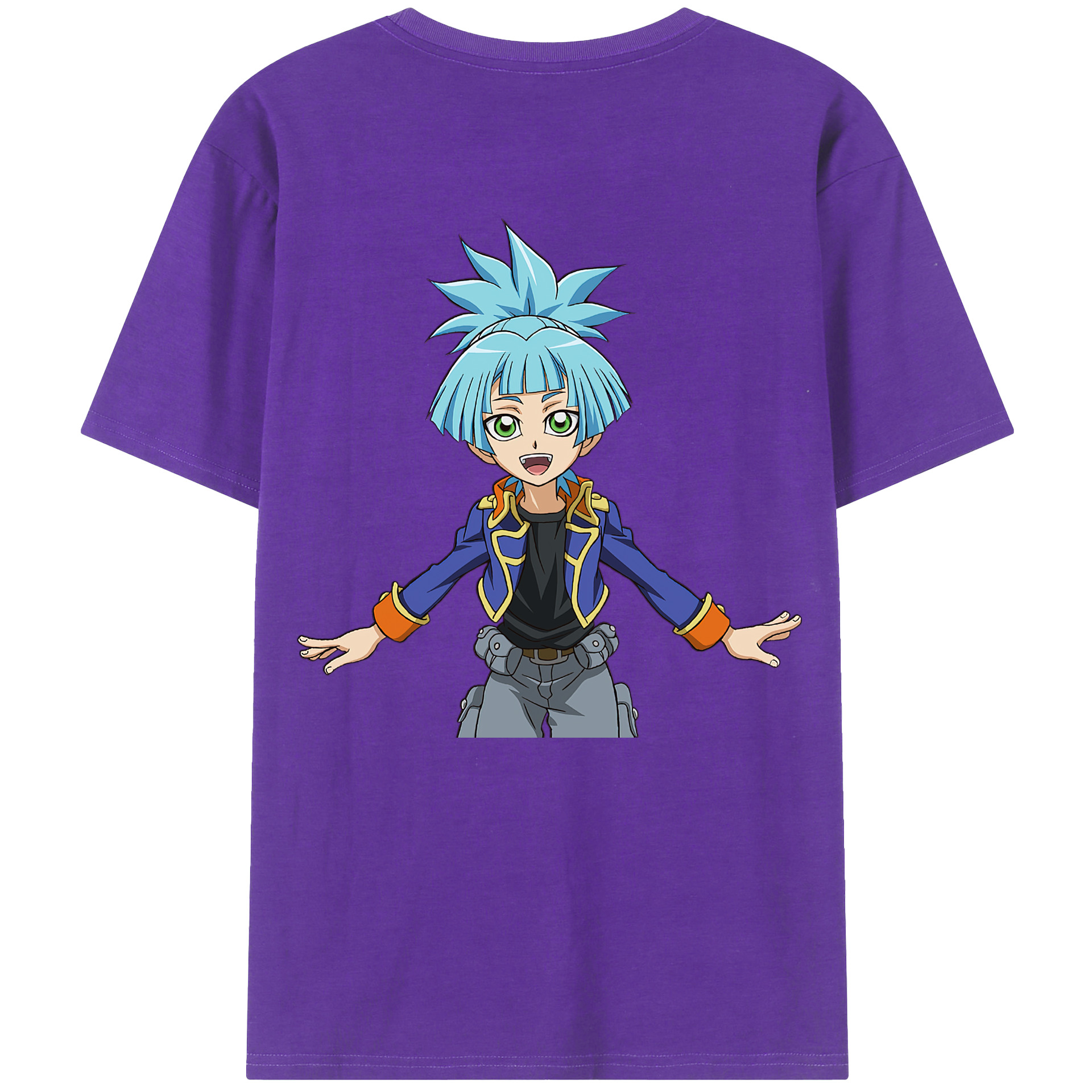 （画像用） 遊☆戯☆王 Yu-Gi-Oh! 綿100％ メンズ半袖Tシャツ（バックプリント） 通気性