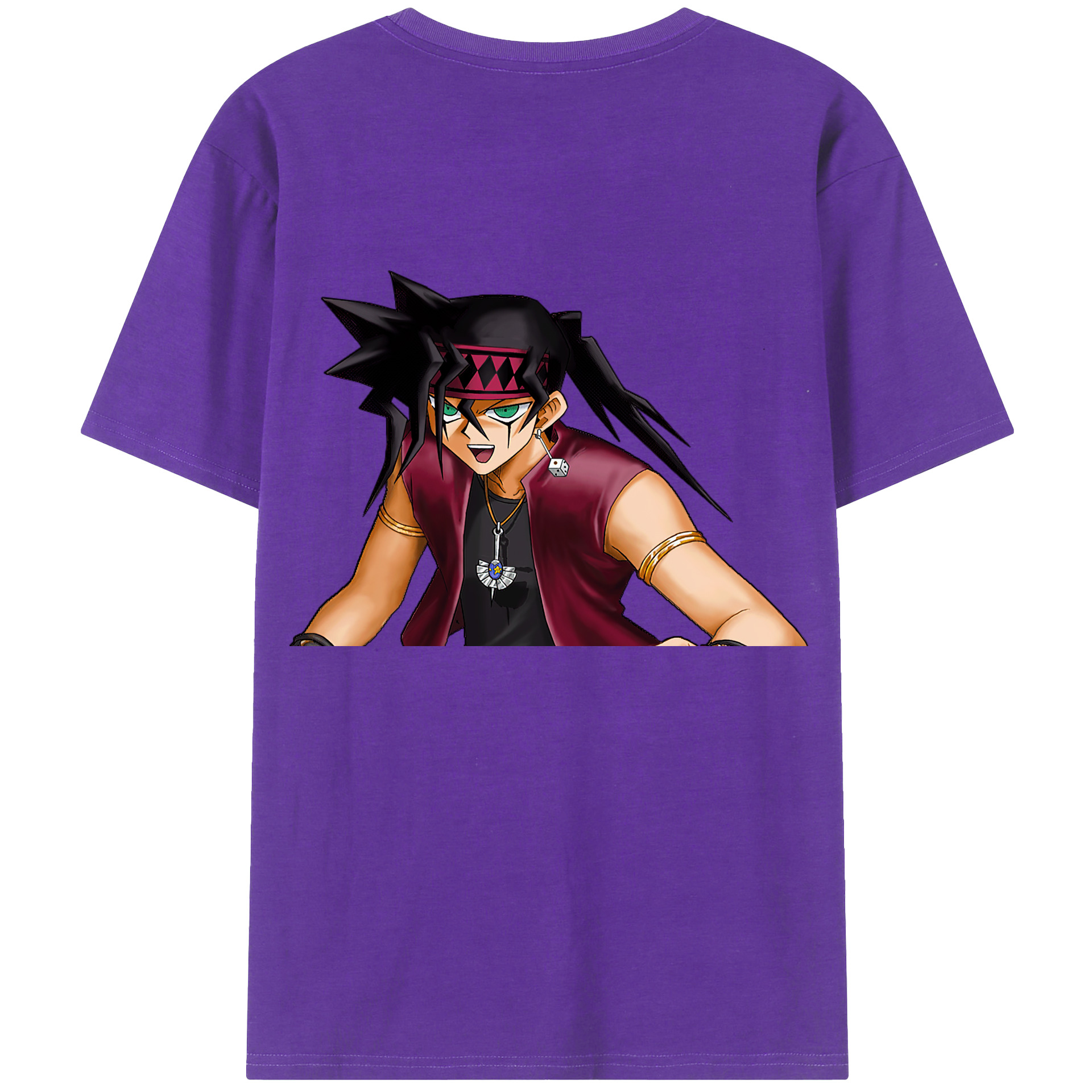 （画像用） 遊☆戯☆王 Yu-Gi-Oh! 綿100％ メンズ半袖Tシャツ（バックプリント） 通気性