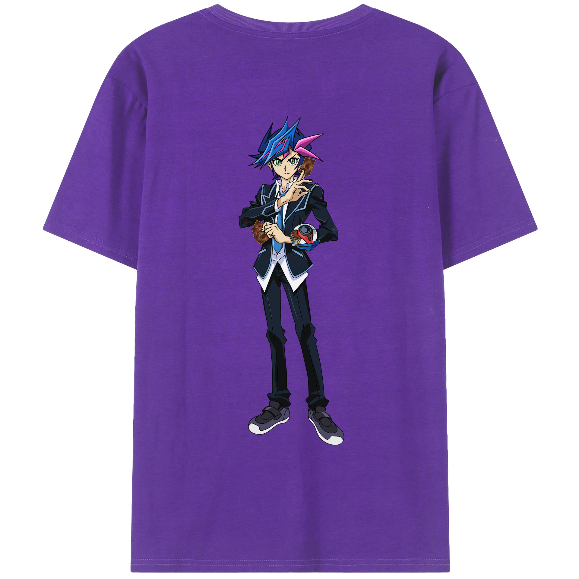 （画像用） 遊☆戯☆王 Yu-Gi-Oh! 綿100％ メンズ半袖Tシャツ（バックプリント） 通気性