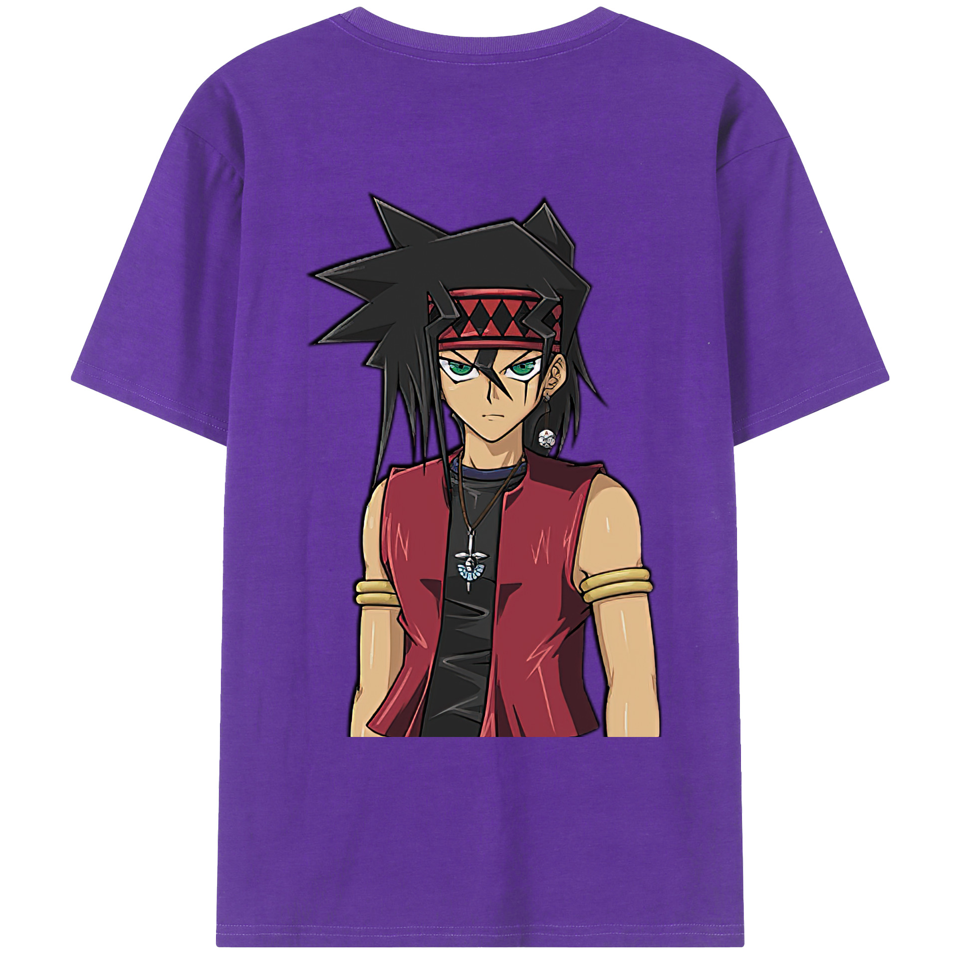 （画像用） 遊☆戯☆王 Yu-Gi-Oh! 綿100％ メンズ半袖Tシャツ（バックプリント） 通気性