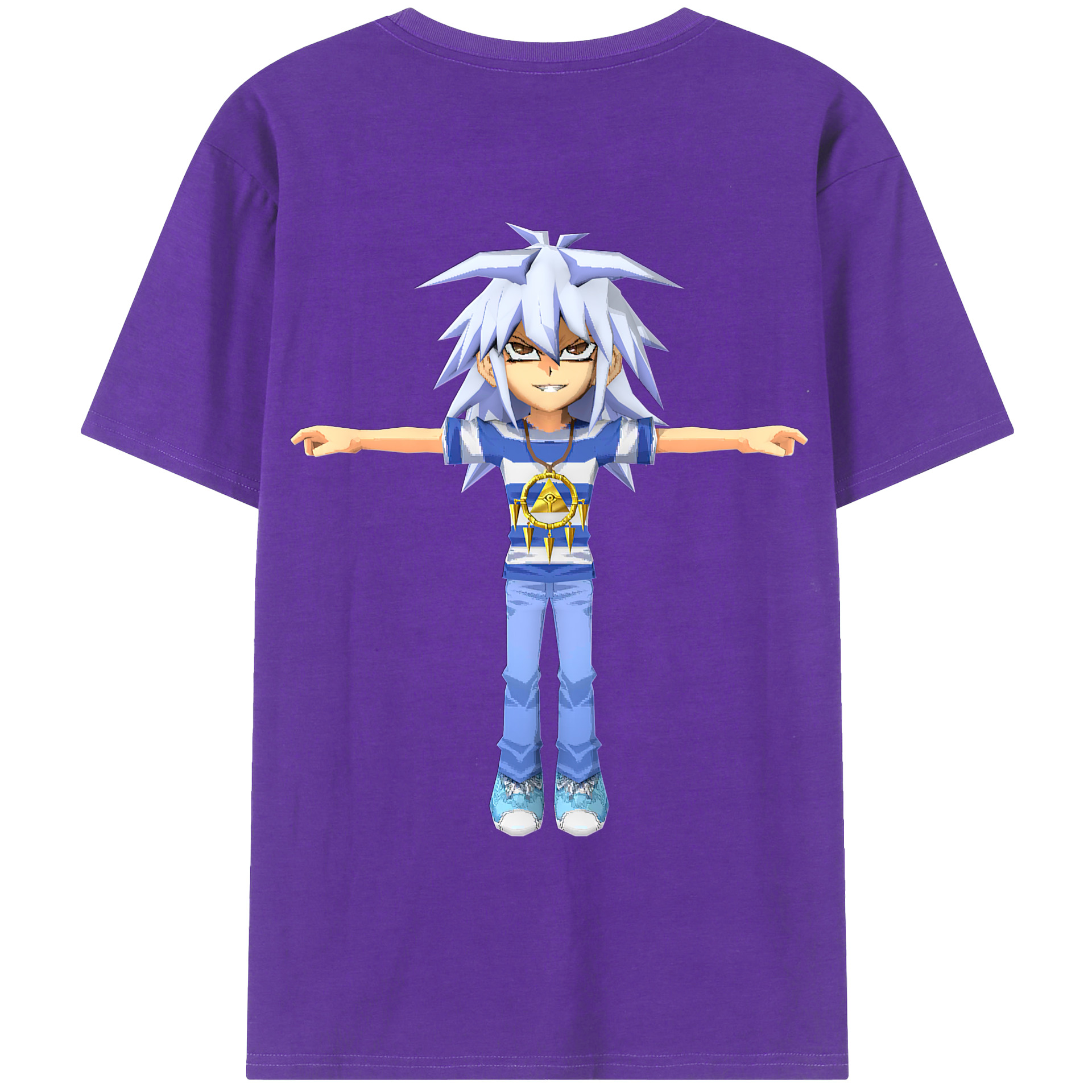 （画像用） 遊☆戯☆王 Yu-Gi-Oh! 綿100％ メンズ半袖Tシャツ（バックプリント） 通気性