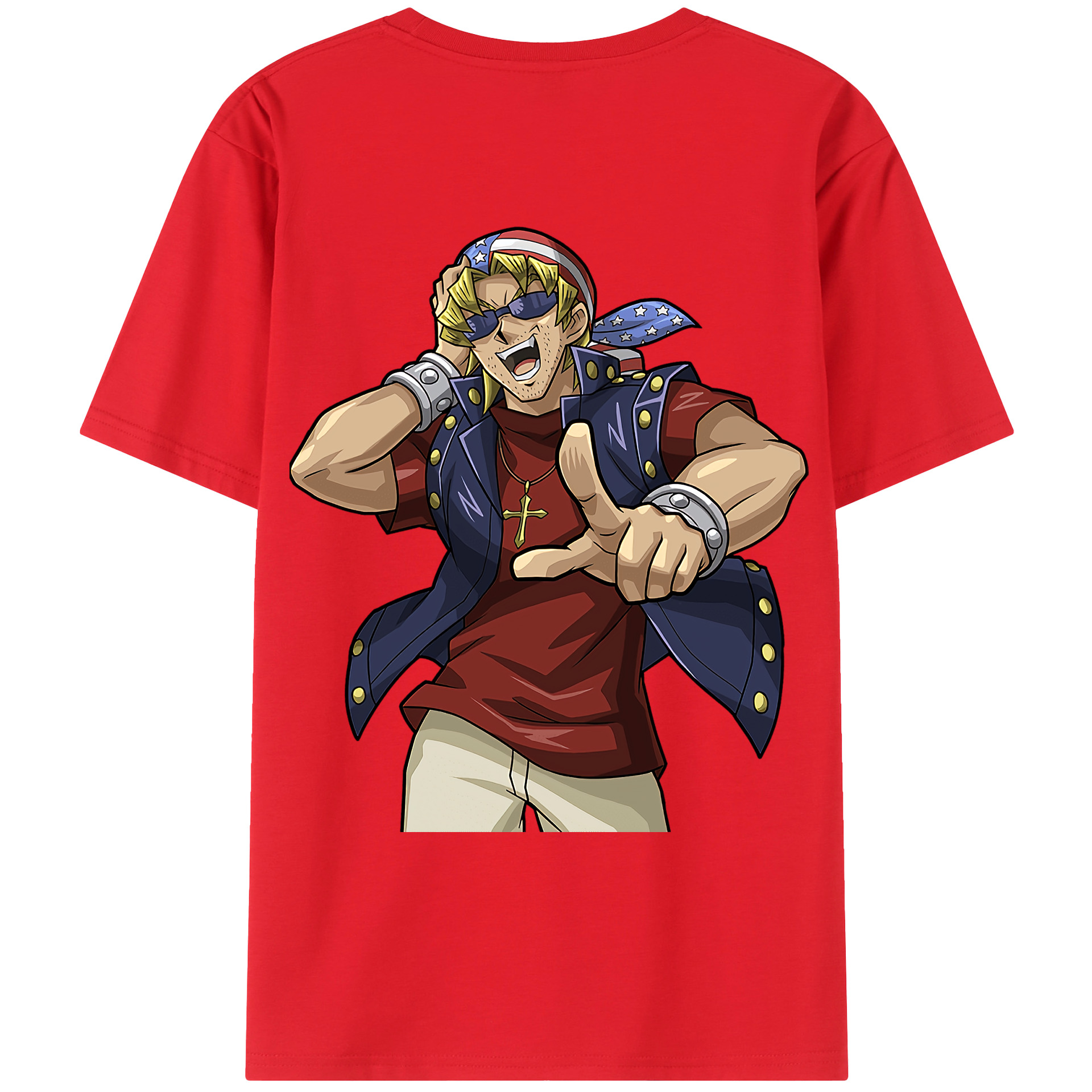（画像用） 遊☆戯☆王 Yu-Gi-Oh! 綿100％ メンズ半袖Tシャツ（バックプリント） 通気性