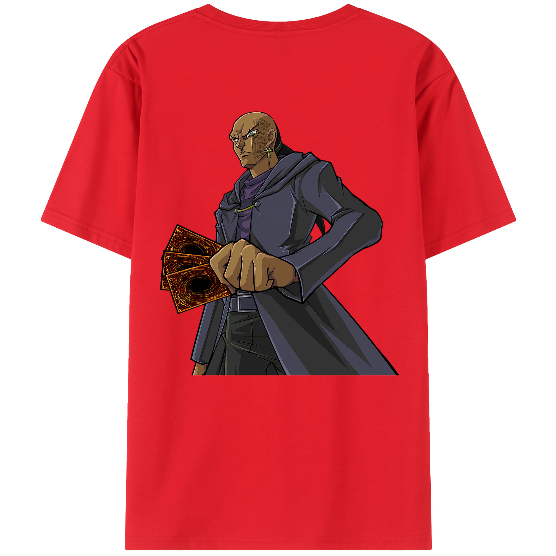 （画像用） 遊☆戯☆王 Yu-Gi-Oh! 綿100％ メンズ半袖Tシャツ（バックプリント） 通気性