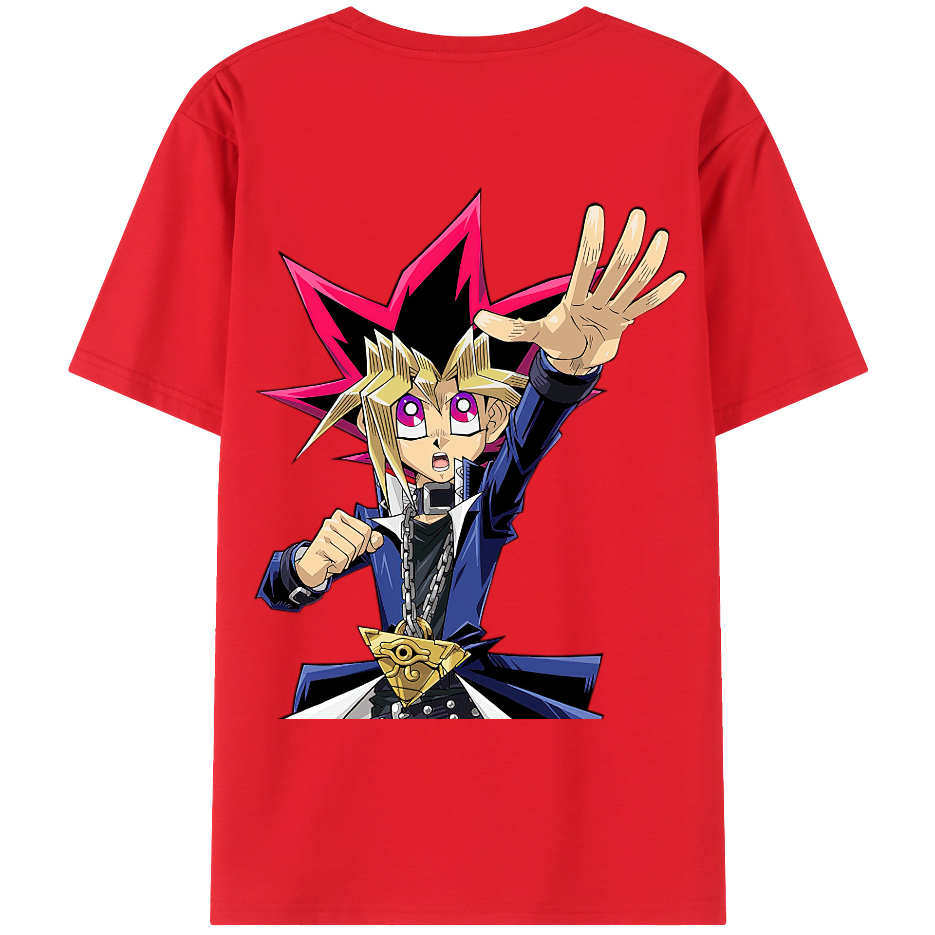 （画像用） 遊☆戯☆王 Yu-Gi-Oh! 綿100％ メンズ半袖Tシャツ（バックプリント） 通気性
