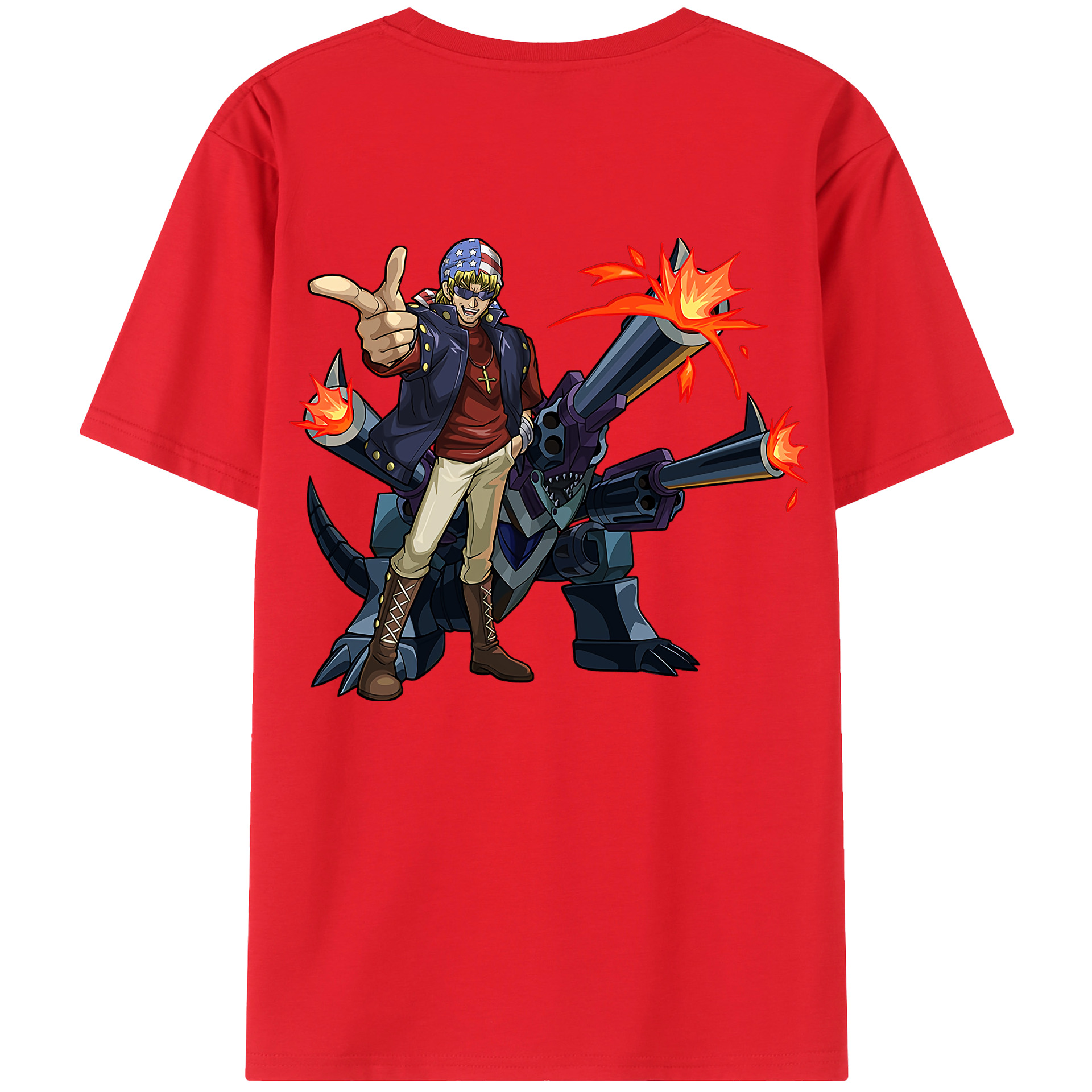 （画像用） 遊☆戯☆王 Yu-Gi-Oh! 綿100％ メンズ半袖Tシャツ（バックプリント） 通気性