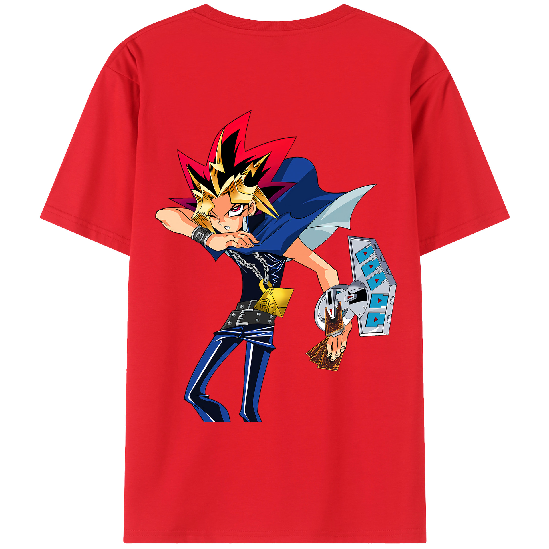 （画像用） 遊☆戯☆王 Yu-Gi-Oh! 綿100％ メンズ半袖Tシャツ（バックプリント） 通気性
