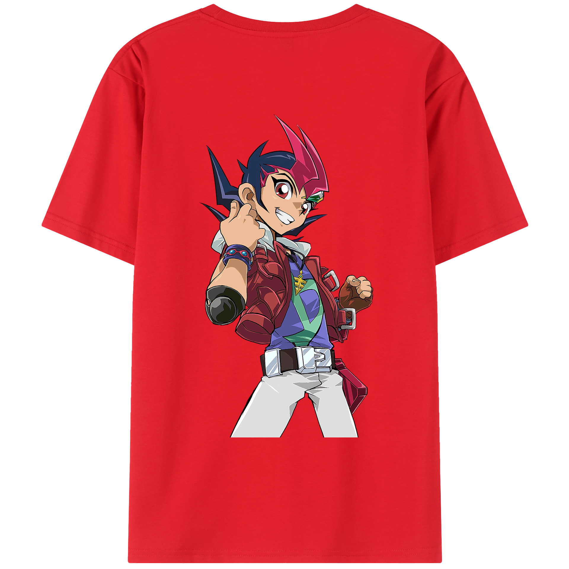 （画像用） 遊☆戯☆王 Yu-Gi-Oh! 綿100％ メンズ半袖Tシャツ（バックプリント） 通気性