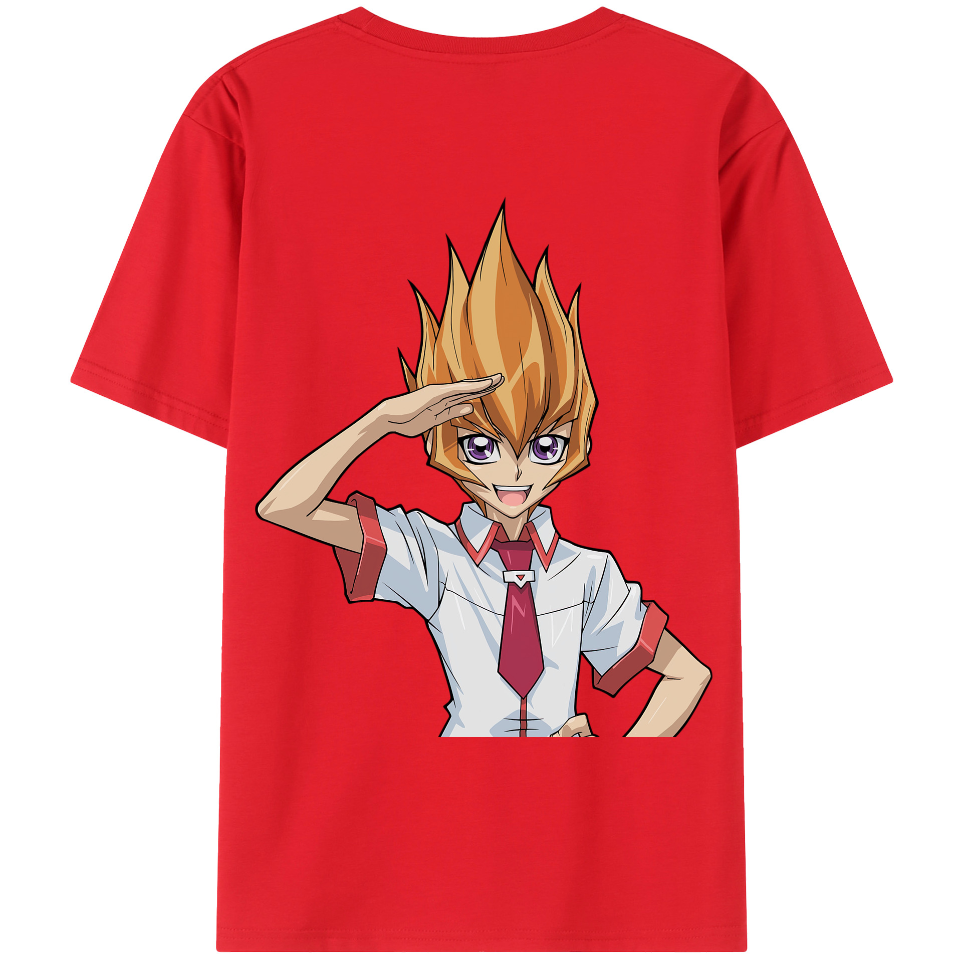 （画像用） 遊☆戯☆王 Yu-Gi-Oh! 綿100％ メンズ半袖Tシャツ（バックプリント） 通気性