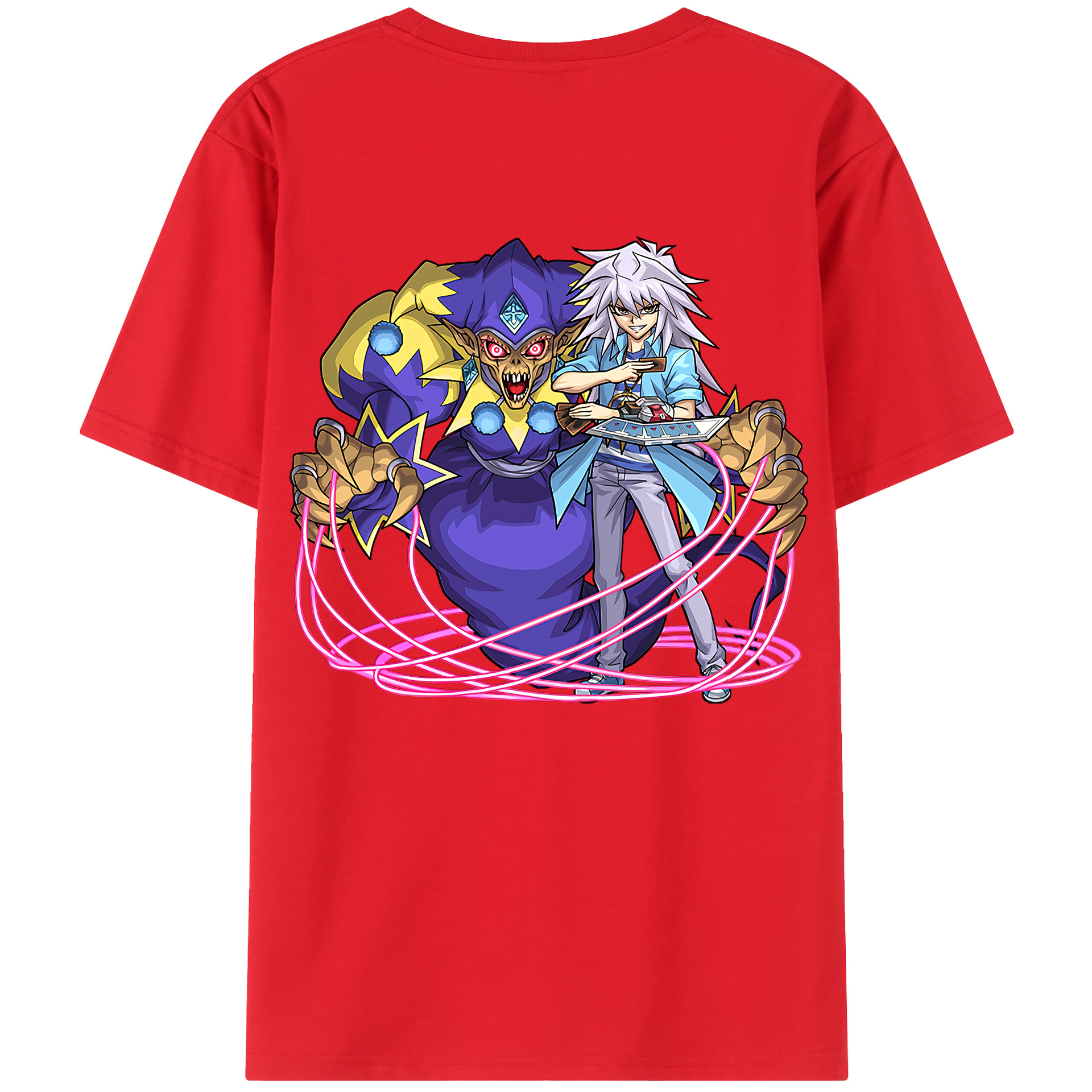 （画像用） 遊☆戯☆王 Yu-Gi-Oh! 綿100％ メンズ半袖Tシャツ（バックプリント） 通気性