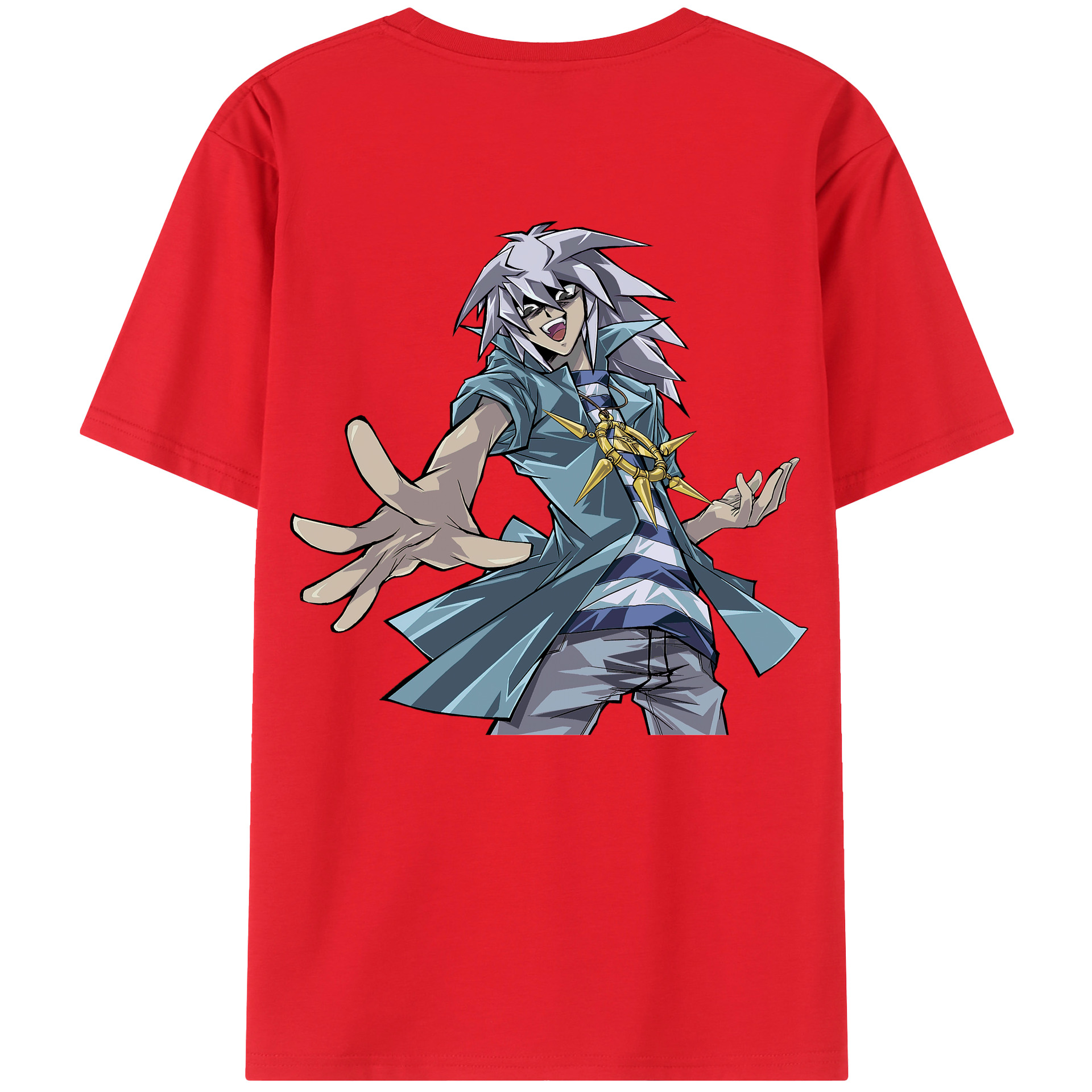 （画像用） 遊☆戯☆王 Yu-Gi-Oh! 綿100％ メンズ半袖Tシャツ（バックプリント） 通気性