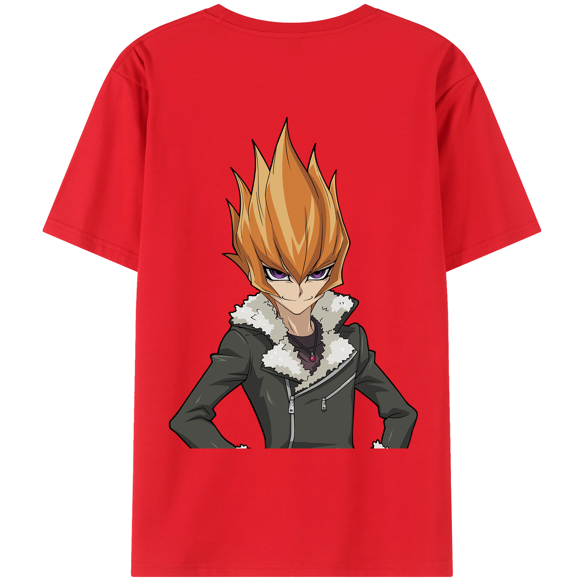 （画像用） 遊☆戯☆王 Yu-Gi-Oh! 綿100％ メンズ半袖Tシャツ（バックプリント） 通気性